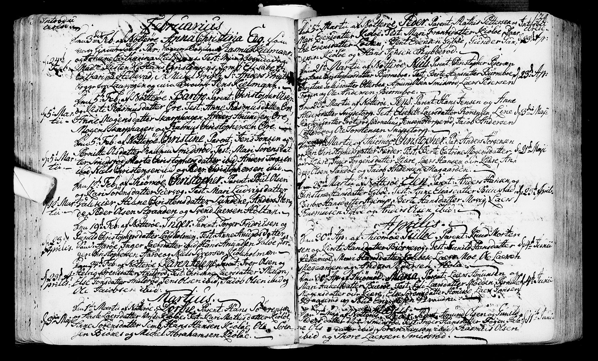 Nøtterøy kirkebøker, SAKO/A-354/F/Fa/L0002: Parish register (official) no. I 2, 1738-1790, p. 134