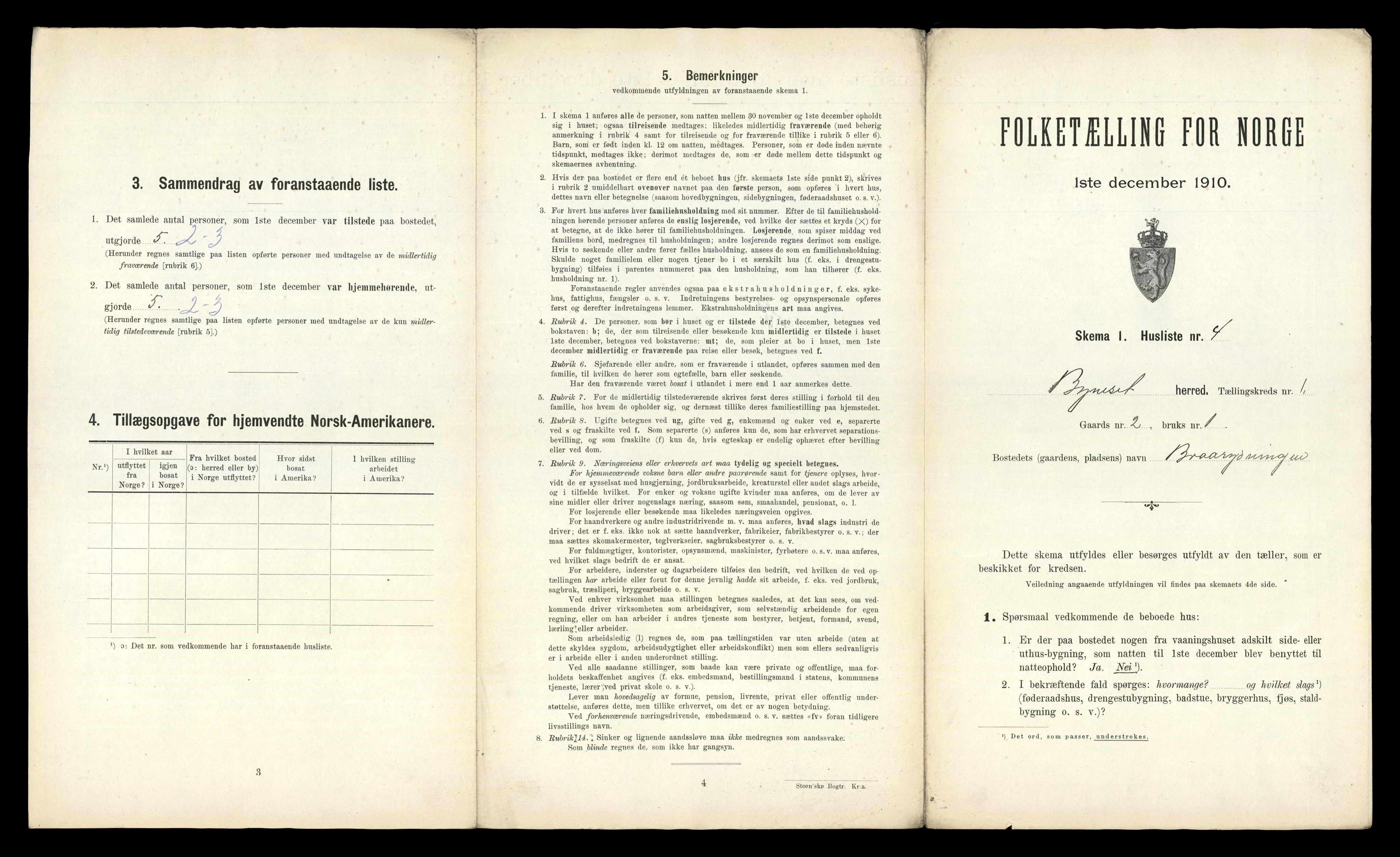 RA, 1910 census for Byneset, 1910, p. 39