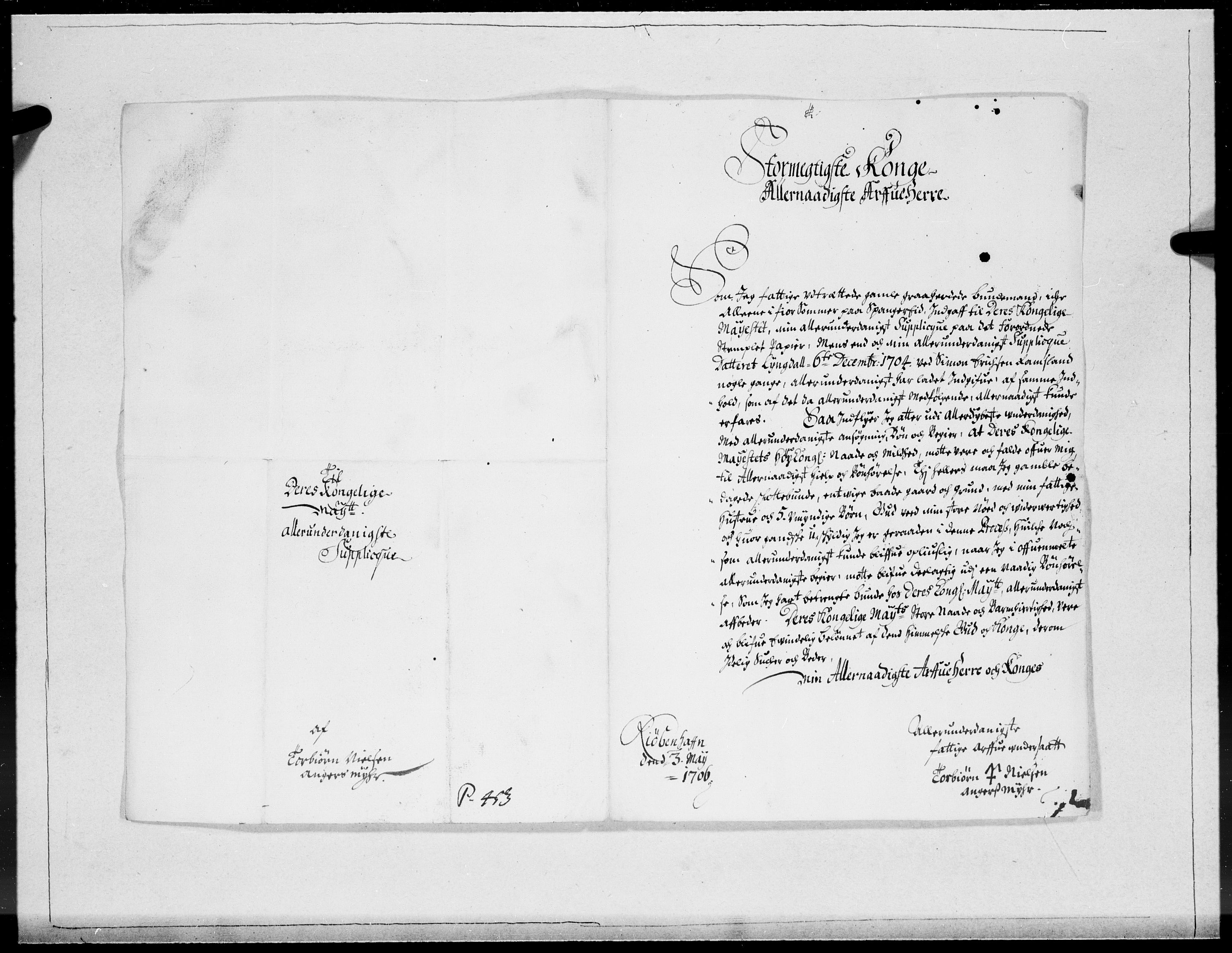 Danske Kanselli 1572-1799, AV/RA-EA-3023/F/Fc/Fcc/Fcca/L0060: Norske innlegg 1572-1799, Mgl. nov.-des., 1706, p. 239