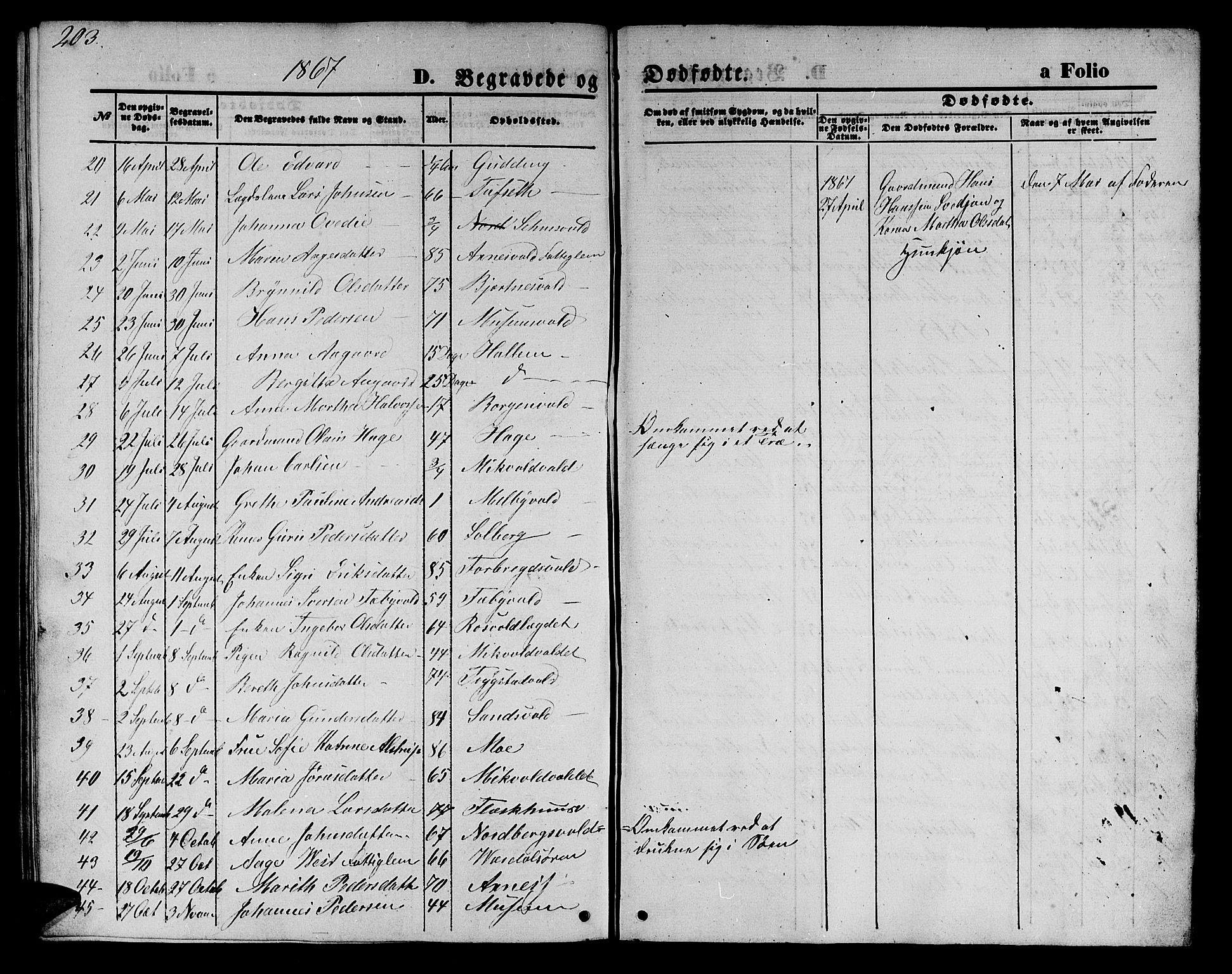 Ministerialprotokoller, klokkerbøker og fødselsregistre - Nord-Trøndelag, AV/SAT-A-1458/723/L0254: Parish register (copy) no. 723C02, 1858-1868, p. 203