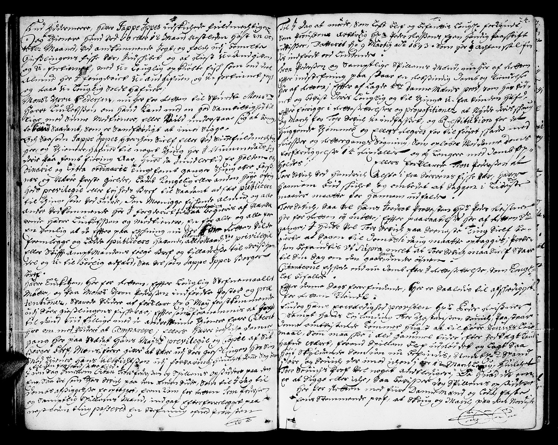 Namdal sorenskriveri, AV/SAT-A-4133/1/1/1A/L0002: Tingbok, 1693-1699, p. 23b-24a