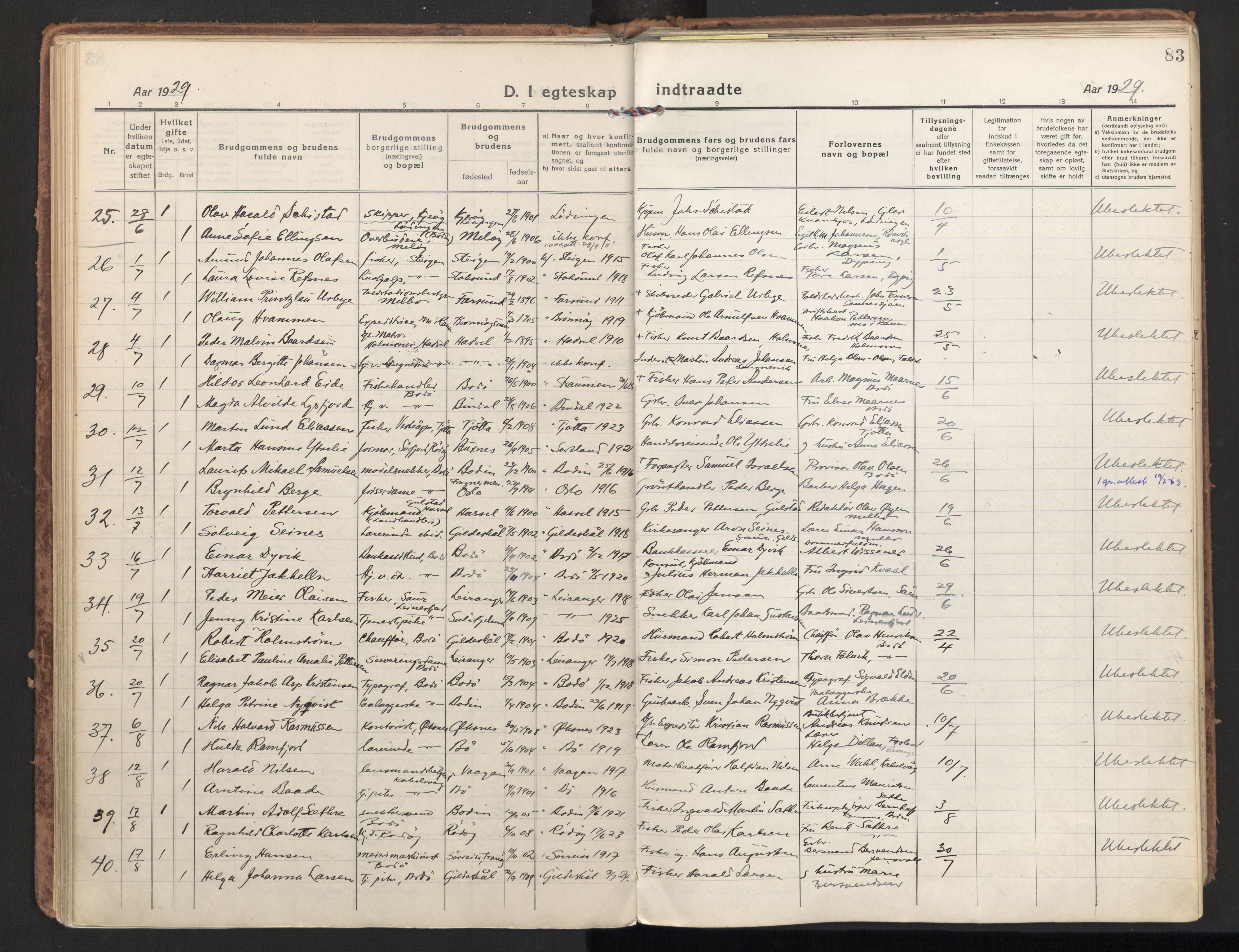 Ministerialprotokoller, klokkerbøker og fødselsregistre - Nordland, SAT/A-1459/801/L0018: Parish register (official) no. 801A18, 1916-1930, p. 83