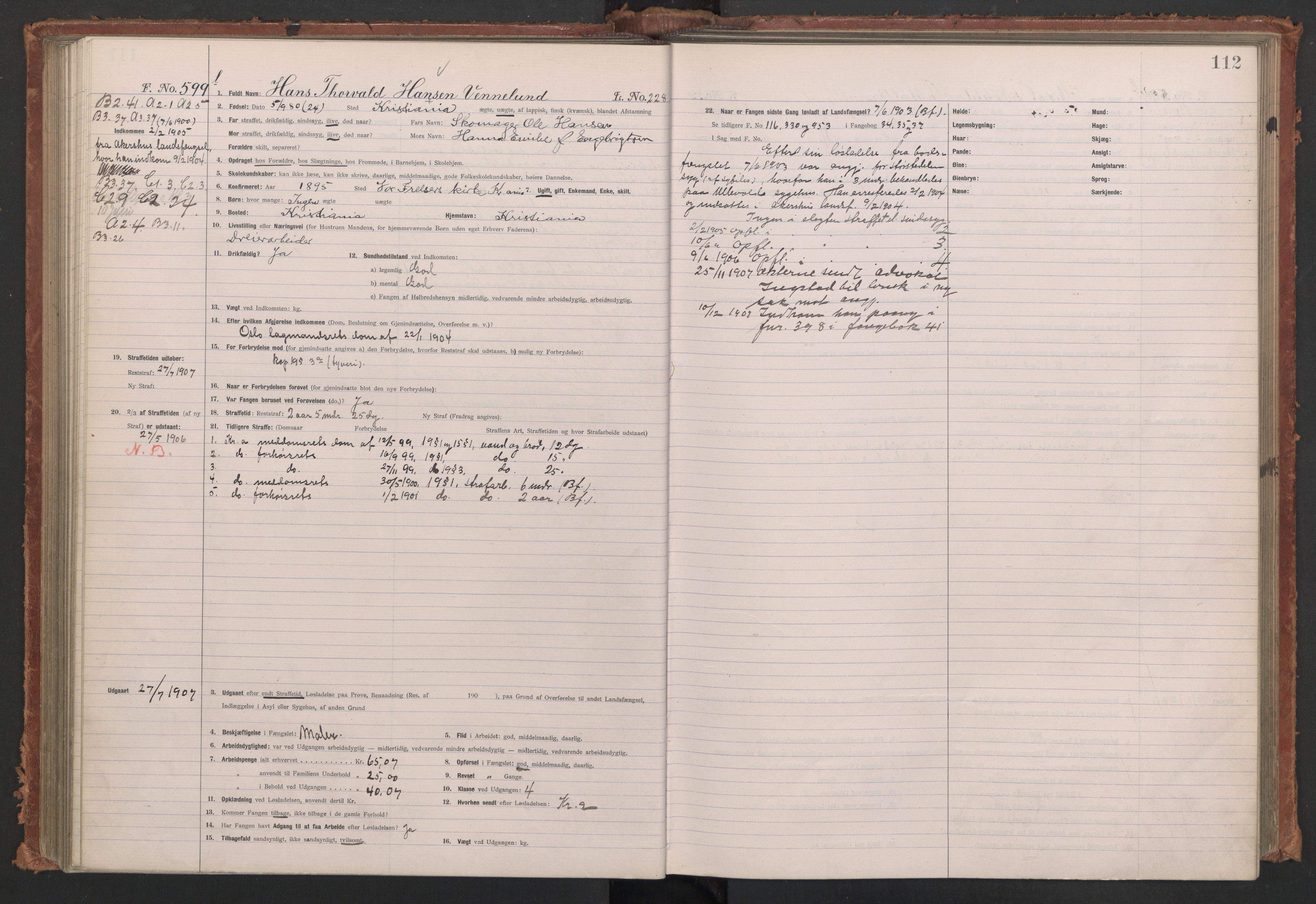 Botsfengslet, AV/RA-S-1539/D/Db/Dbb/L0039: 488l - 820l, 1904-1905, p. 112