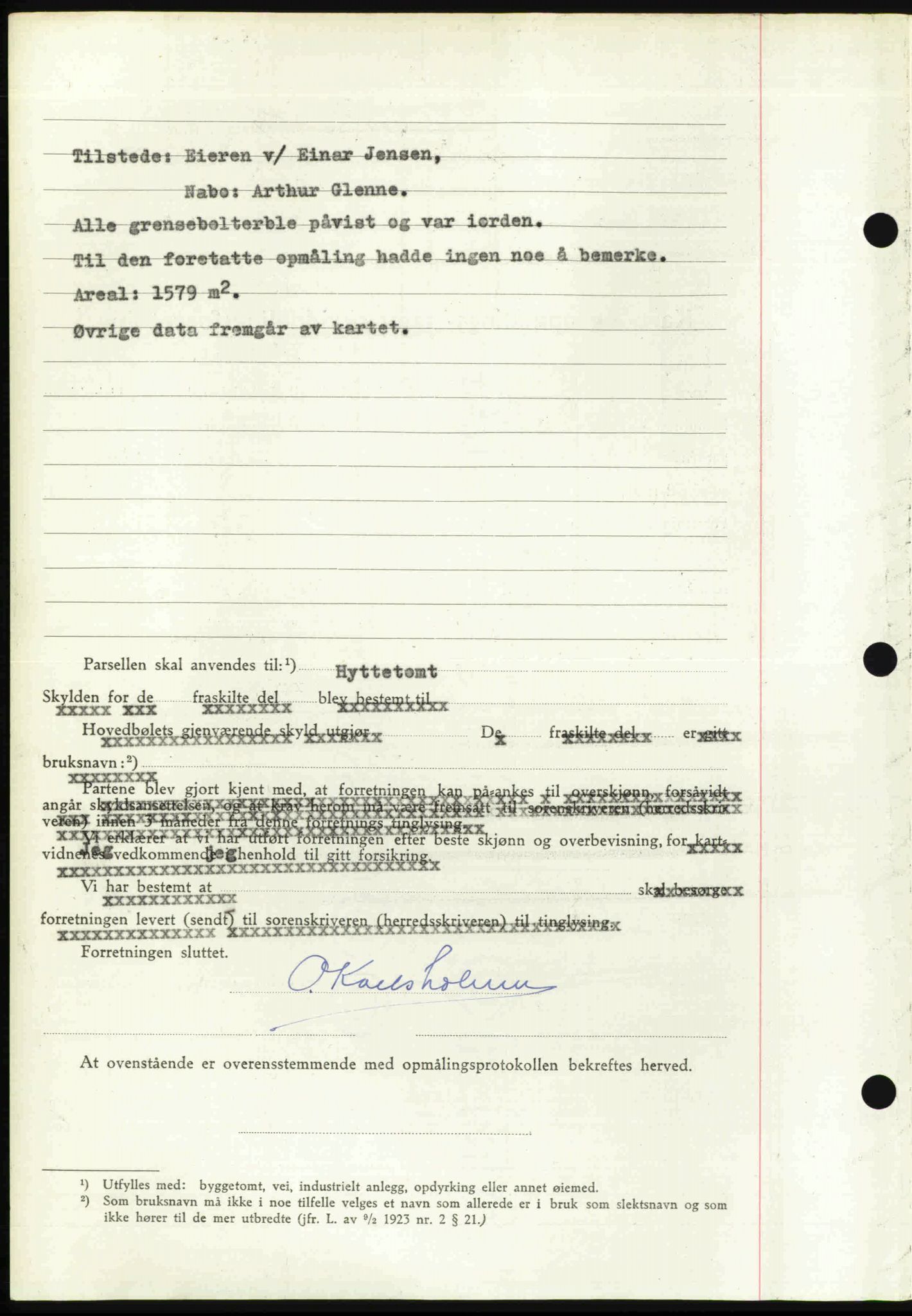 Follo sorenskriveri, SAO/A-10274/G/Ga/Gaa/L0085: Mortgage book no. I 85, 1948-1948, Diary no: : 3227/1948