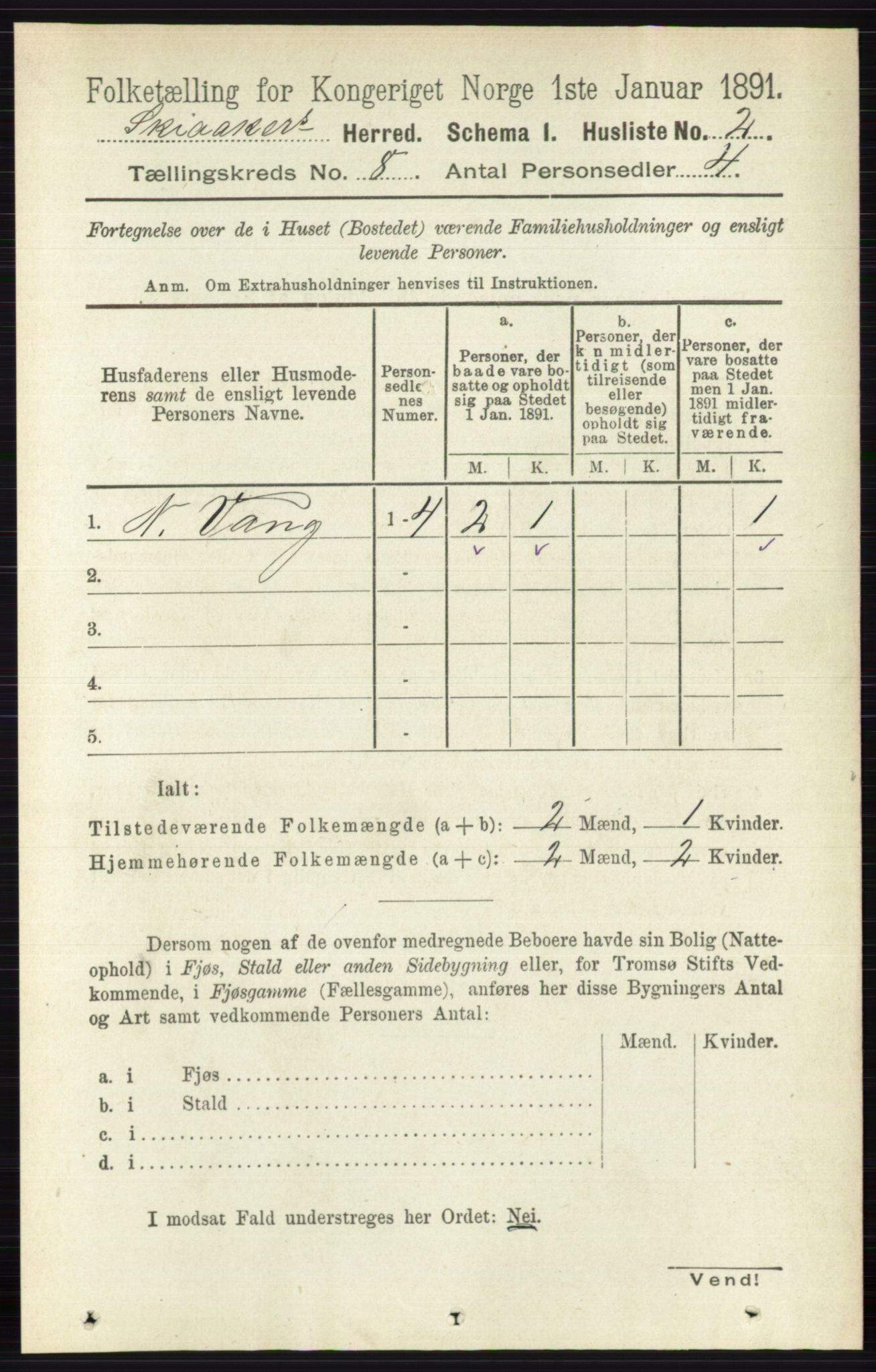 RA, 1891 census for 0513 Skjåk, 1891, p. 2604