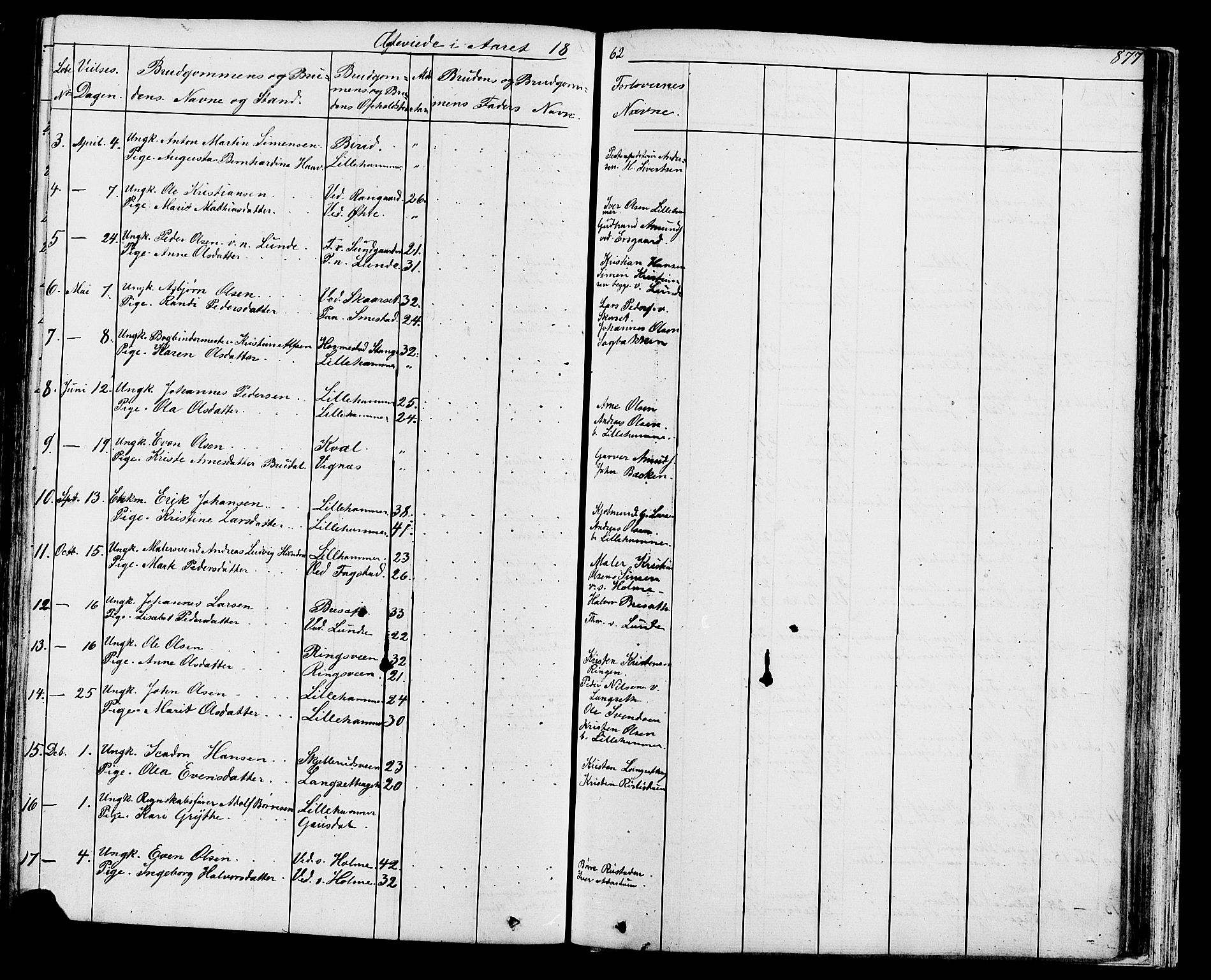 Fåberg prestekontor, SAH/PREST-086/H/Ha/Hab/L0007: Parish register (copy) no. 7, 1856-1891, p. 876-877