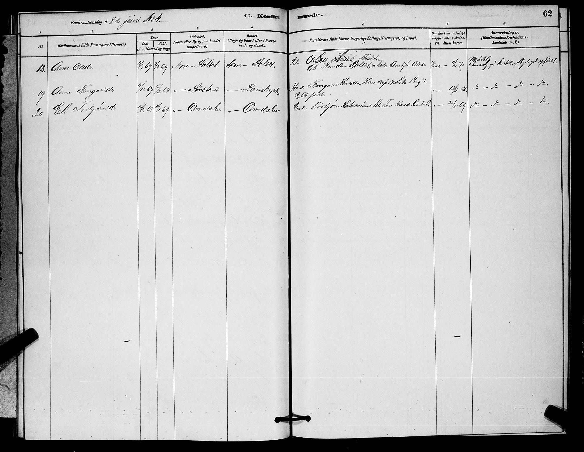 Nore kirkebøker, AV/SAKO-A-238/G/Ga/L0002: Parish register (copy) no. I 2, 1878-1885, p. 62