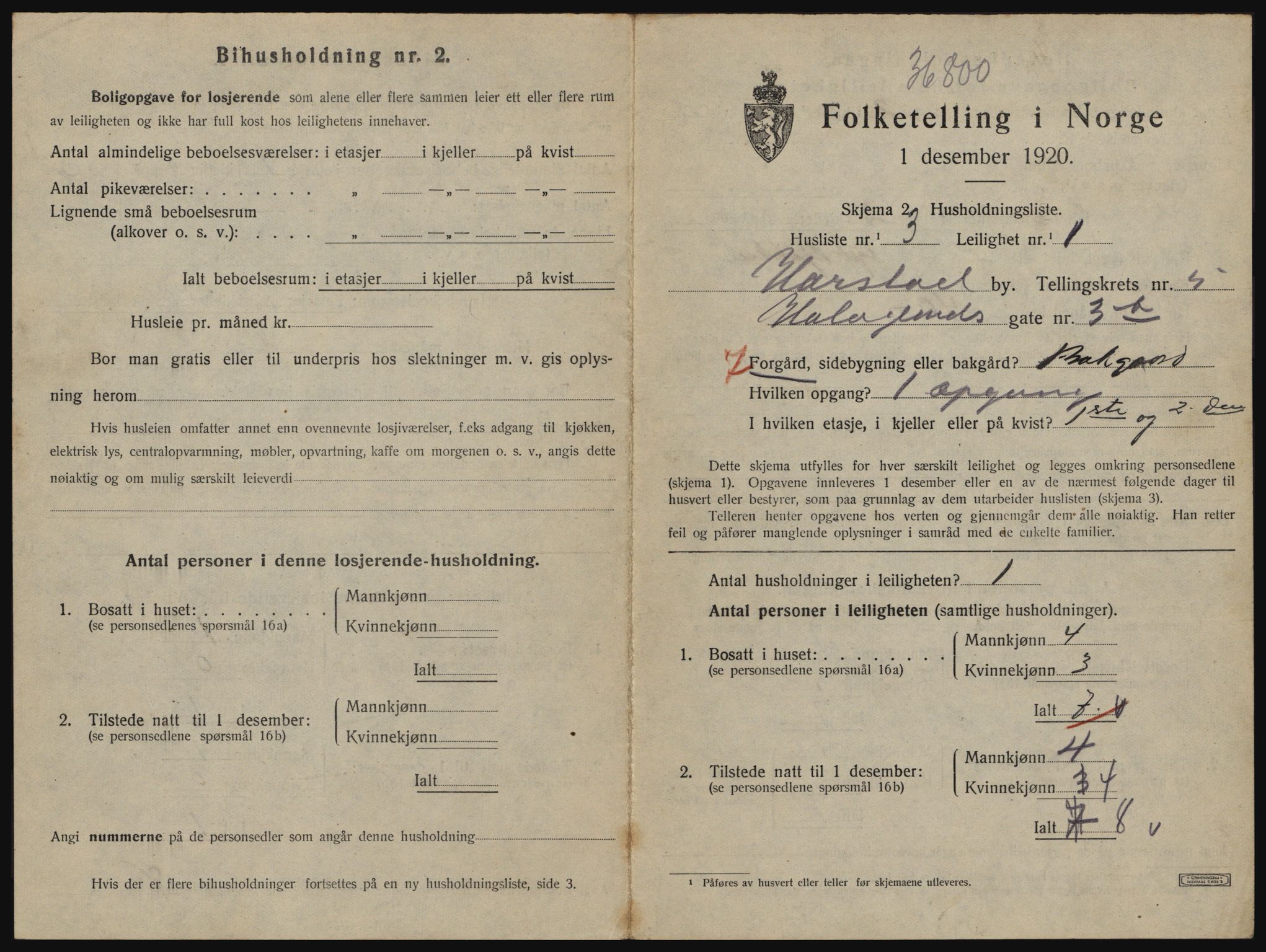 SATØ, 1920 census for Harstad, 1920, p. 1639