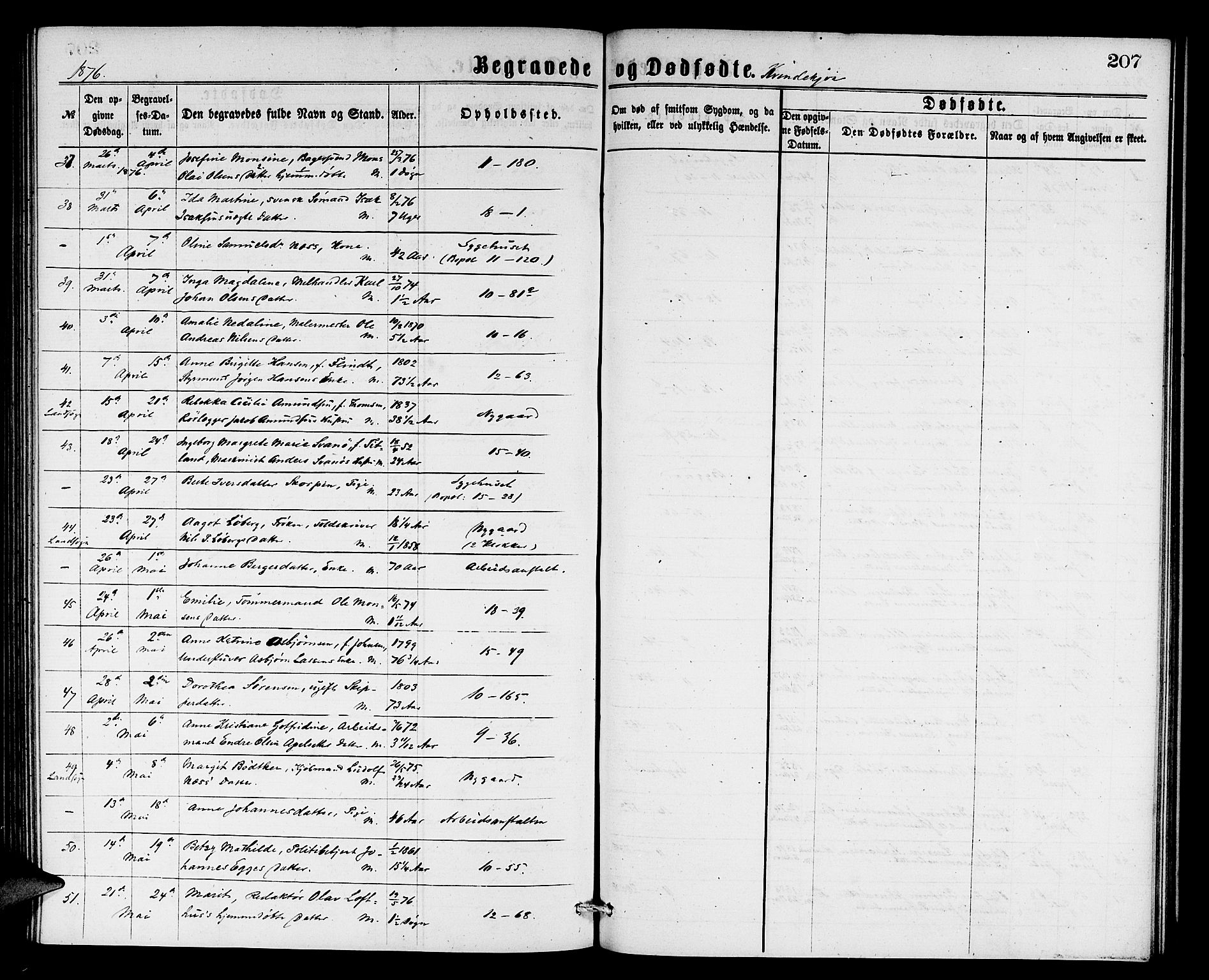 Domkirken sokneprestembete, AV/SAB-A-74801/H/Hab/L0040: Parish register (copy) no. E 4, 1868-1877, p. 207