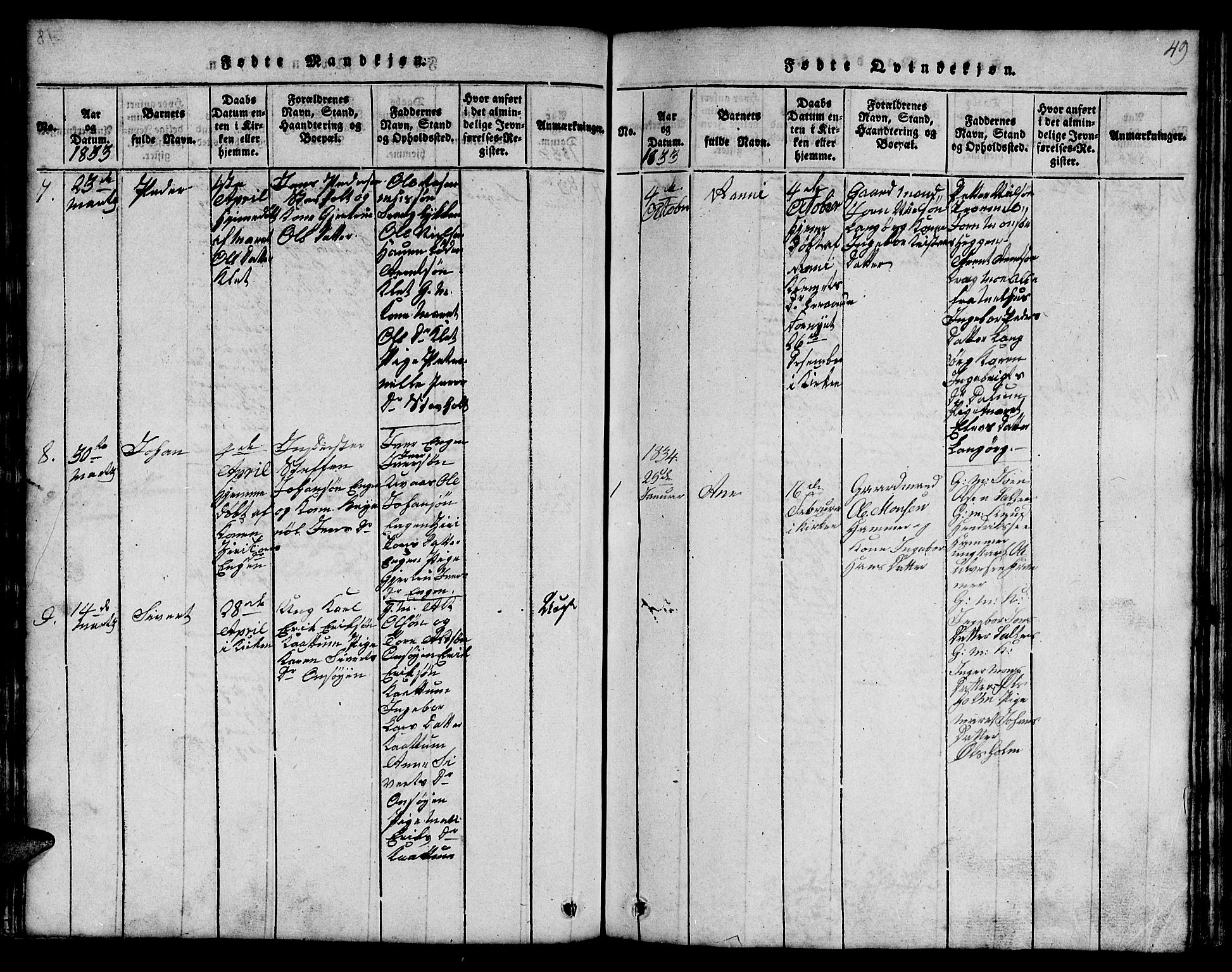Ministerialprotokoller, klokkerbøker og fødselsregistre - Sør-Trøndelag, AV/SAT-A-1456/666/L0788: Parish register (copy) no. 666C01, 1816-1847, p. 49