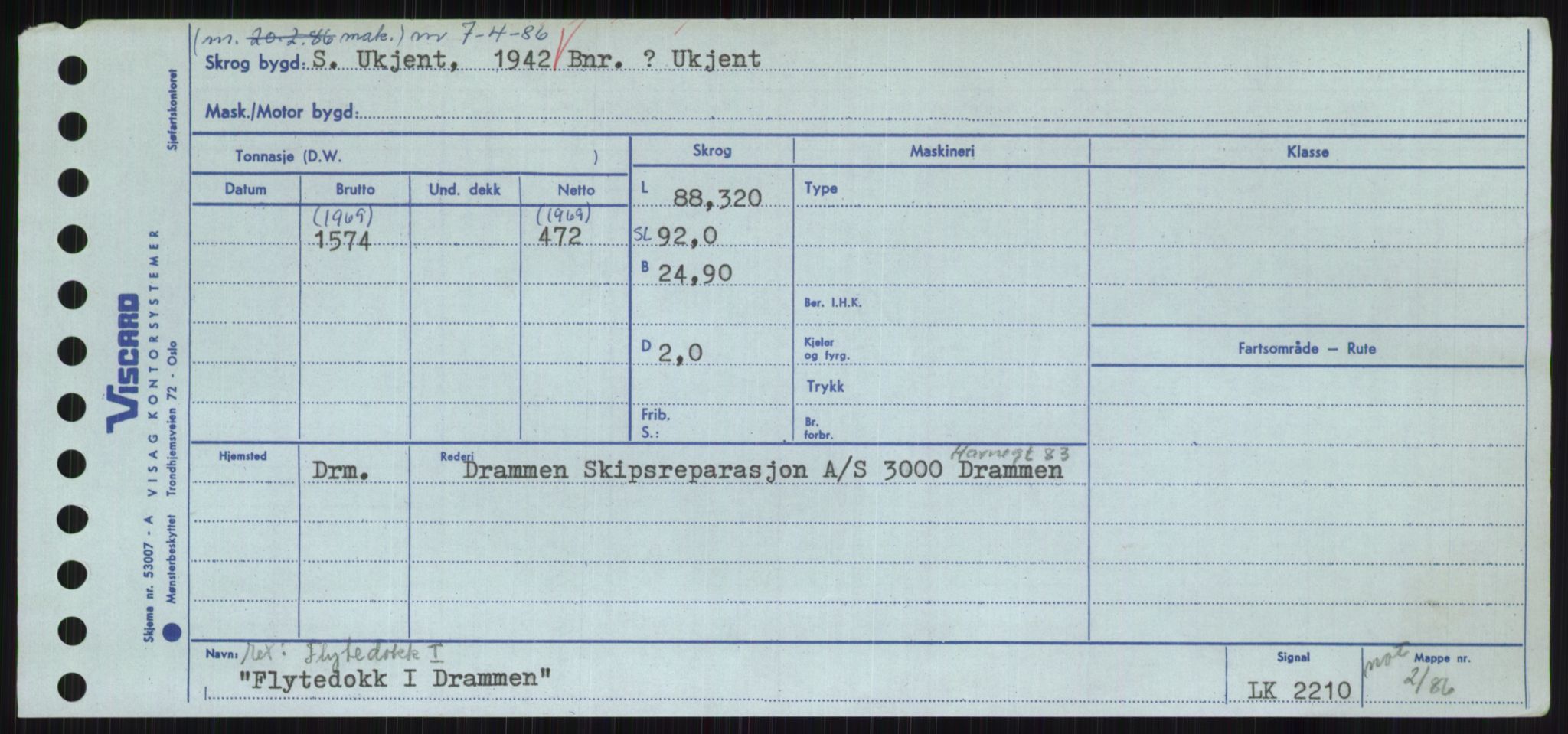 Sjøfartsdirektoratet med forløpere, Skipsmålingen, RA/S-1627/H/Hc/L0001: Lektere, A-Y, p. 201