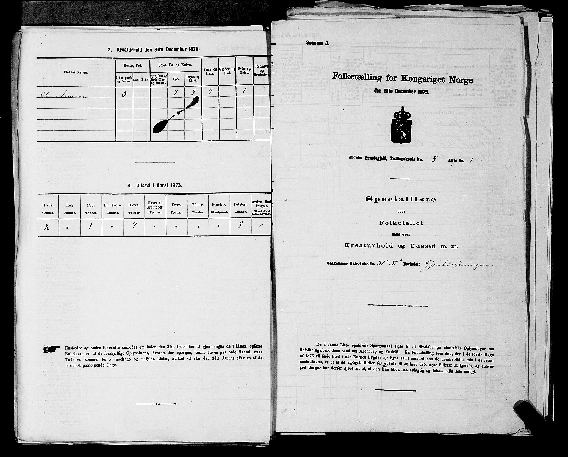 SAKO, 1875 census for 0719P Andebu, 1875, p. 549