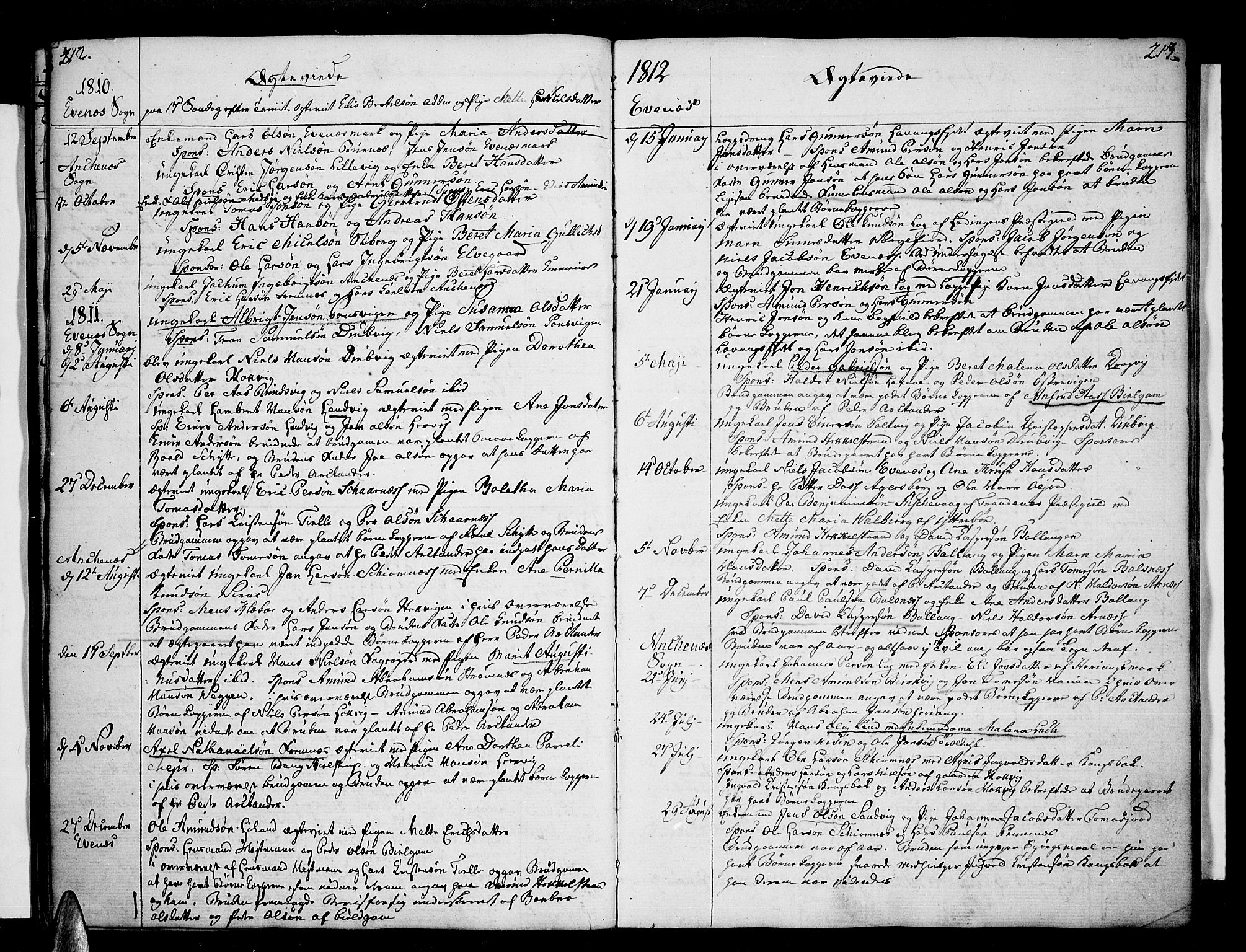 Ministerialprotokoller, klokkerbøker og fødselsregistre - Nordland, SAT/A-1459/863/L0893: Parish register (official) no. 863A05, 1794-1821, p. 212-213