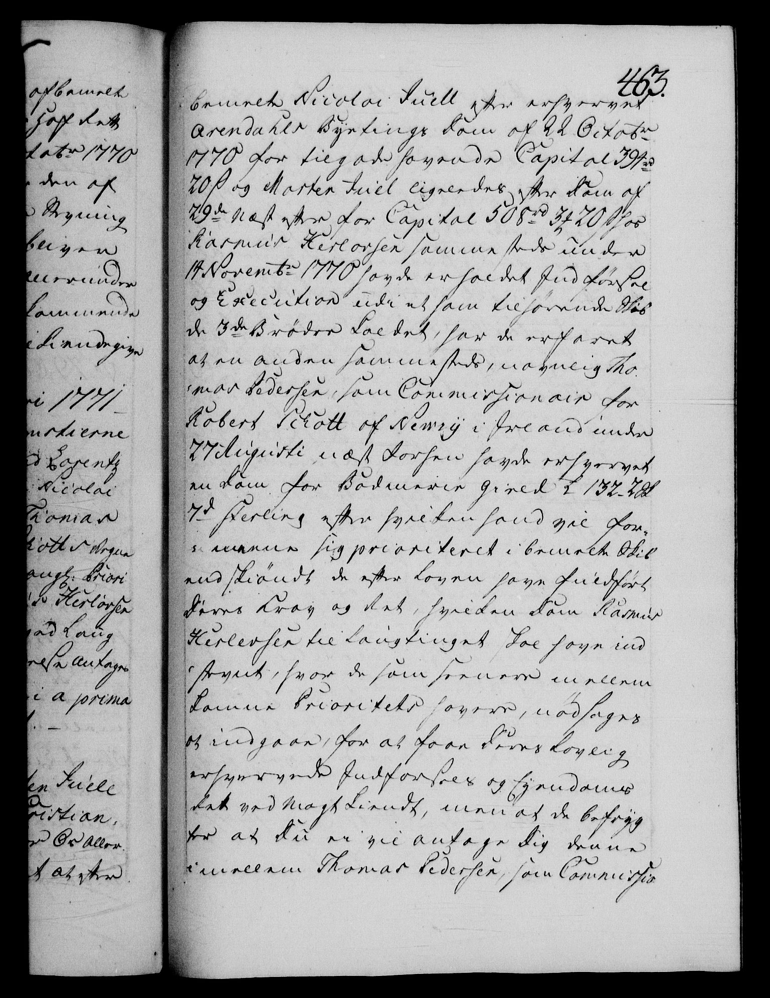 Danske Kanselli 1572-1799, AV/RA-EA-3023/F/Fc/Fca/Fcab/L0039: Norske tegnelser, 1769-1771, p. 463a