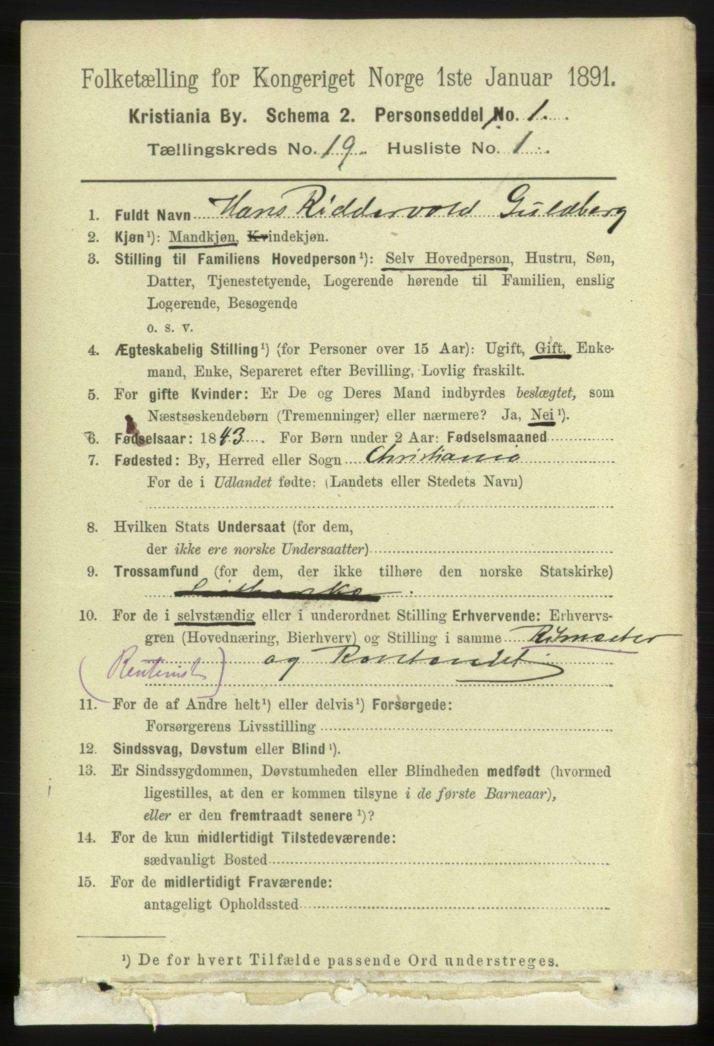 RA, 1891 census for 0301 Kristiania, 1891, p. 9512