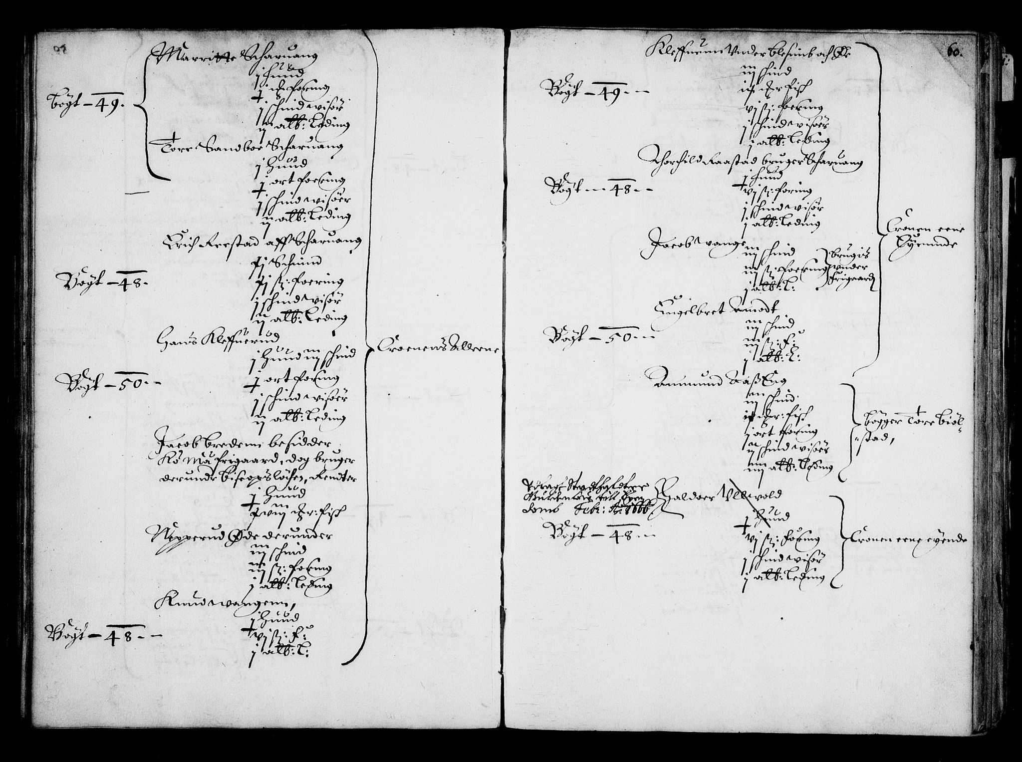 Rentekammeret inntil 1814, Realistisk ordnet avdeling, AV/RA-EA-4070/N/Na/L0001: [XI f]: Akershus stifts jordebok, 1652, p. 59b-60a