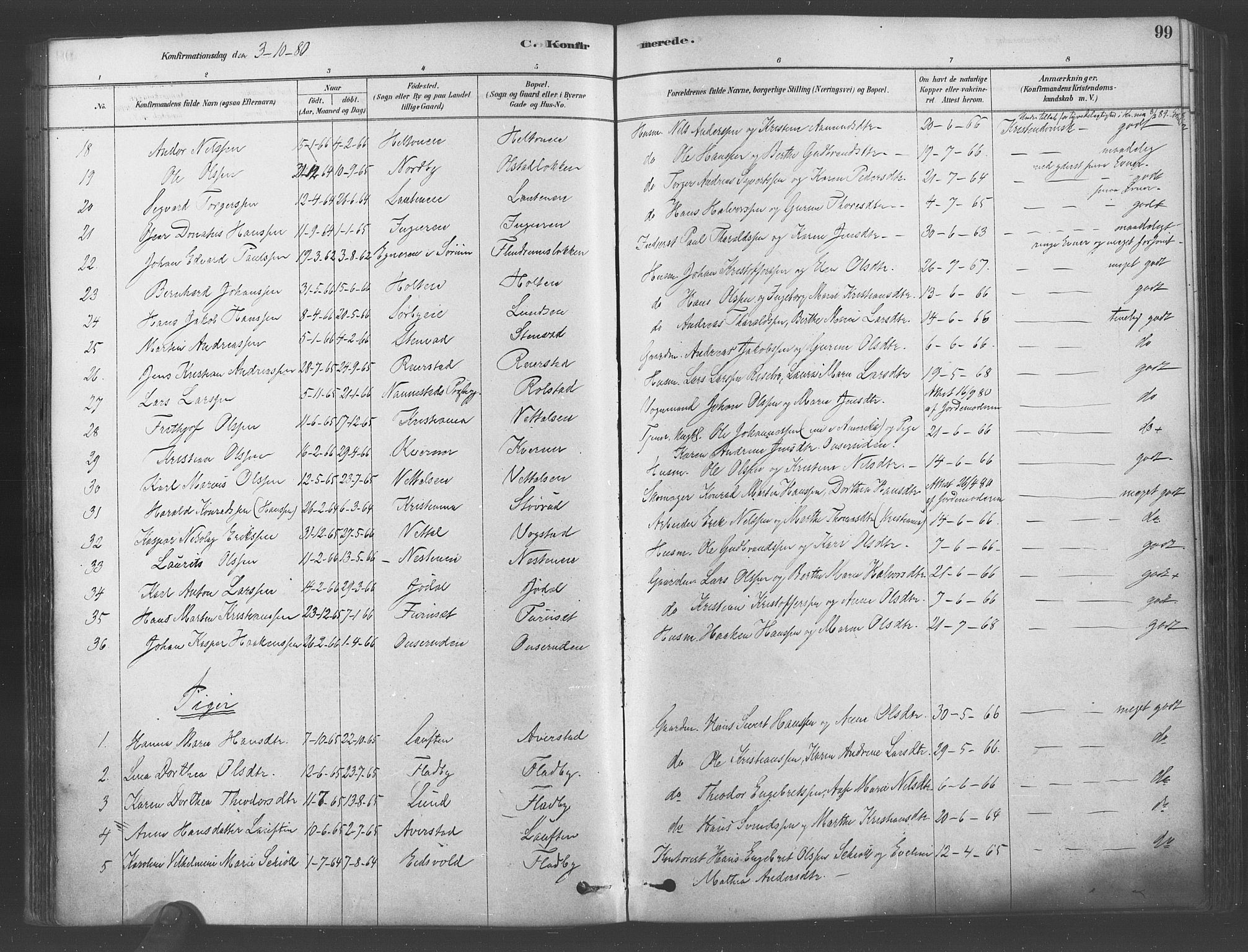 Ullensaker prestekontor Kirkebøker, SAO/A-10236a/F/Fa/L0019: Parish register (official) no. I 19, 1878-1891, p. 99