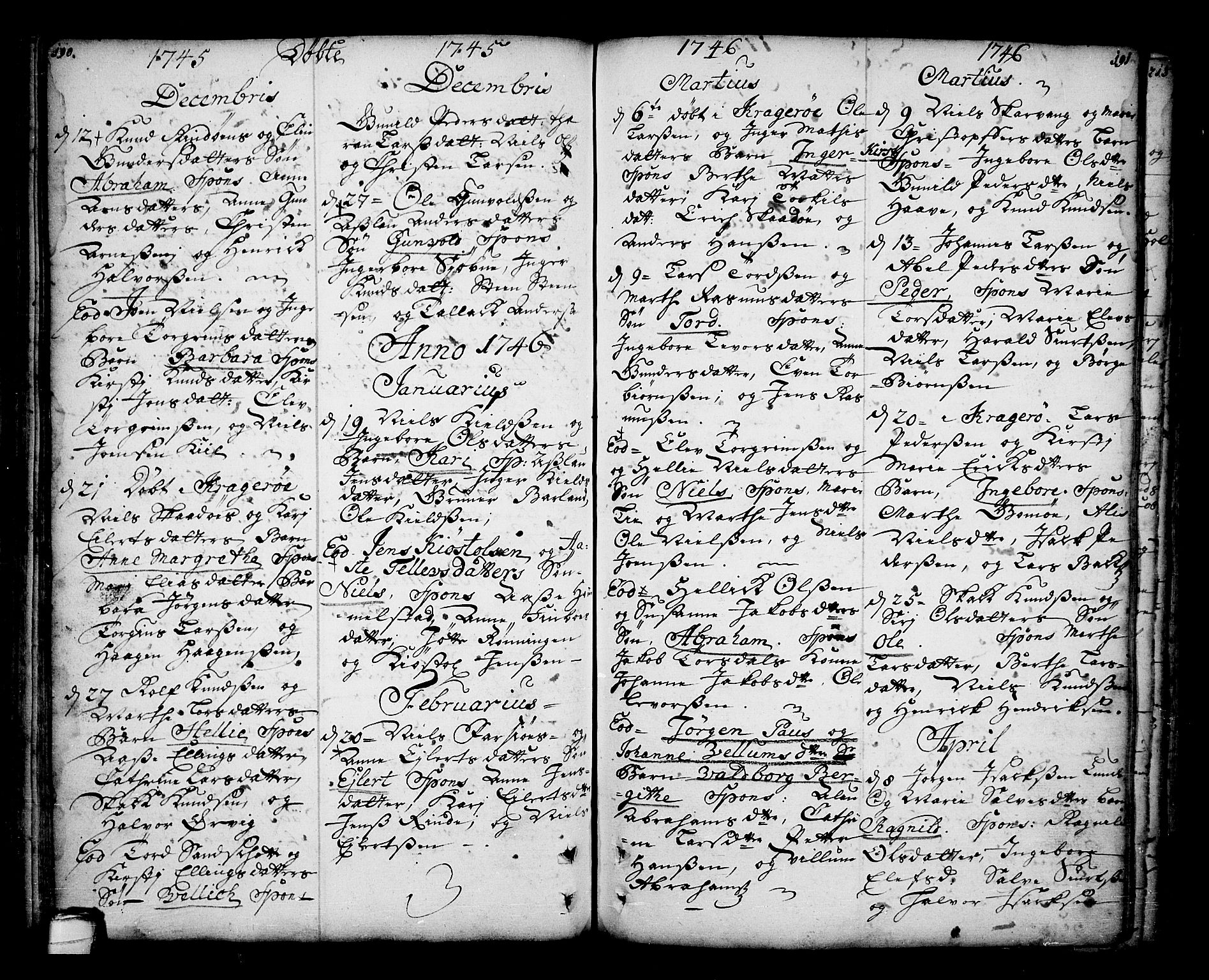 Sannidal kirkebøker, AV/SAKO-A-296/F/Fa/L0001: Parish register (official) no. 1, 1702-1766, p. 190-191