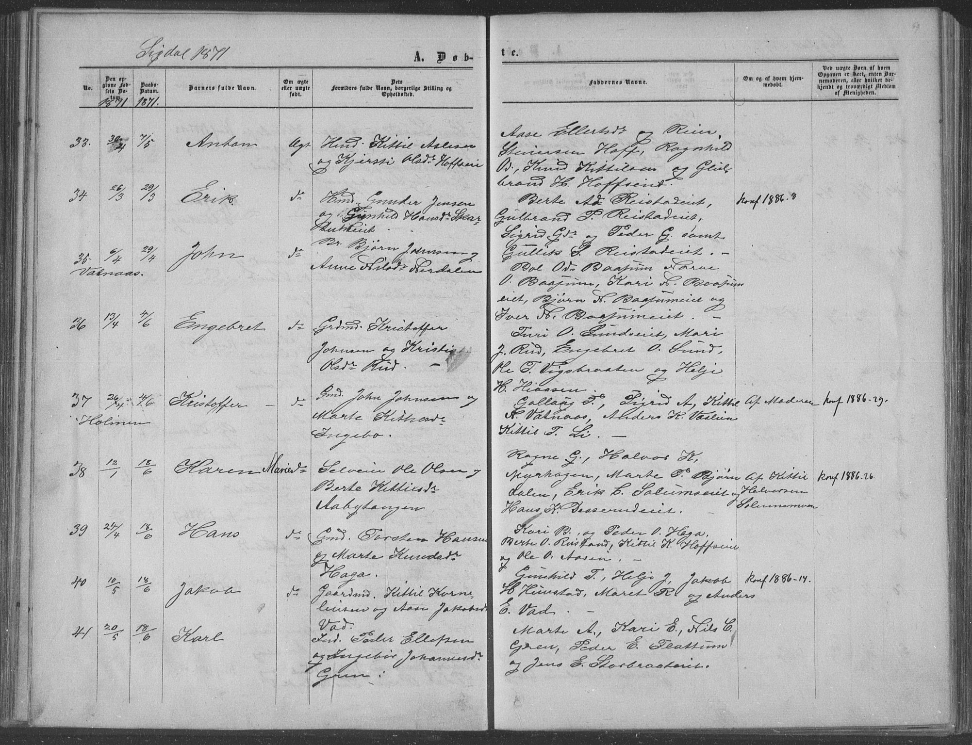 Sigdal kirkebøker, SAKO/A-245/F/Fa/L0009a: Parish register (official) no. I 9A, 1860-1871, p. 69