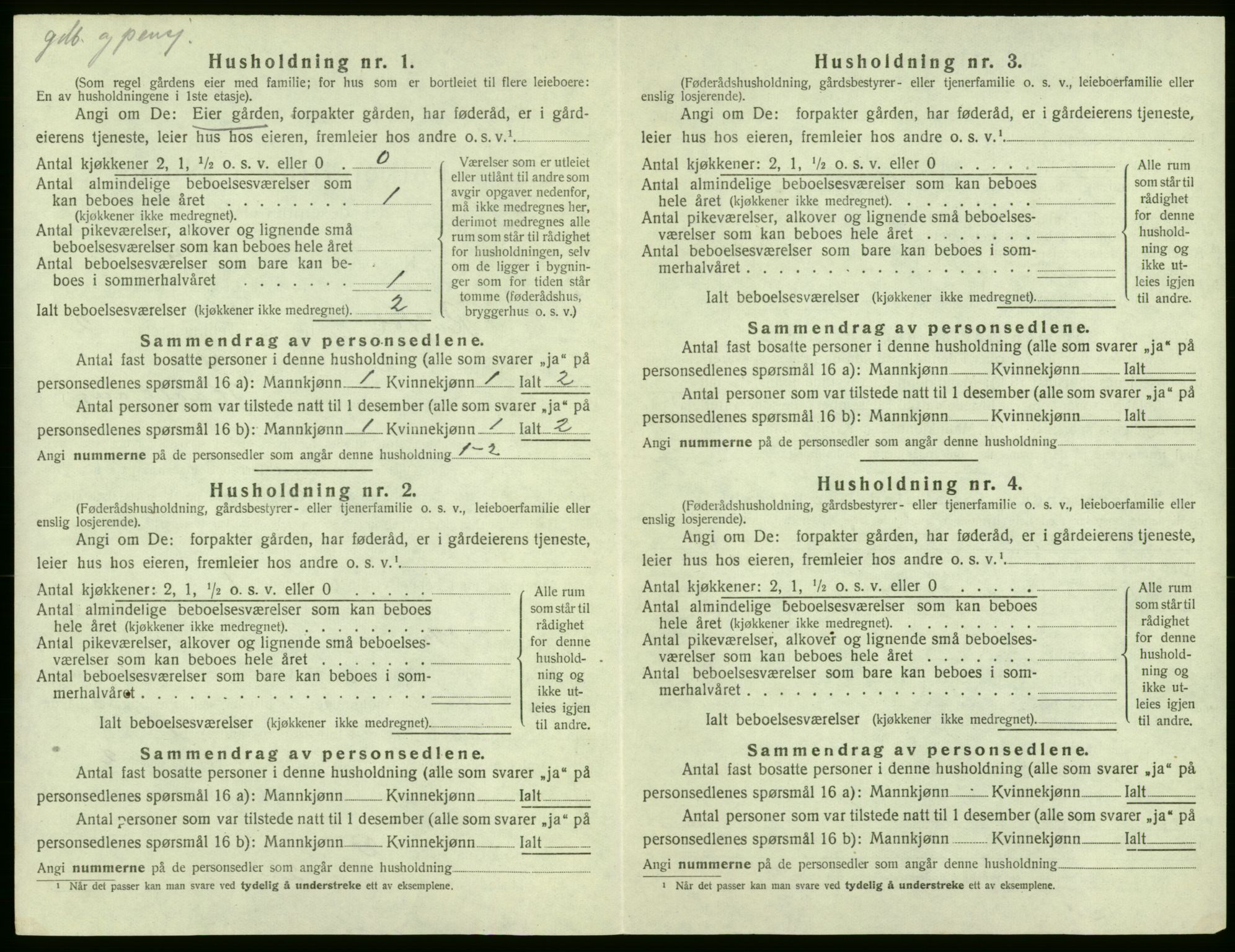 SAB, 1920 census for Røldal, 1920, p. 103