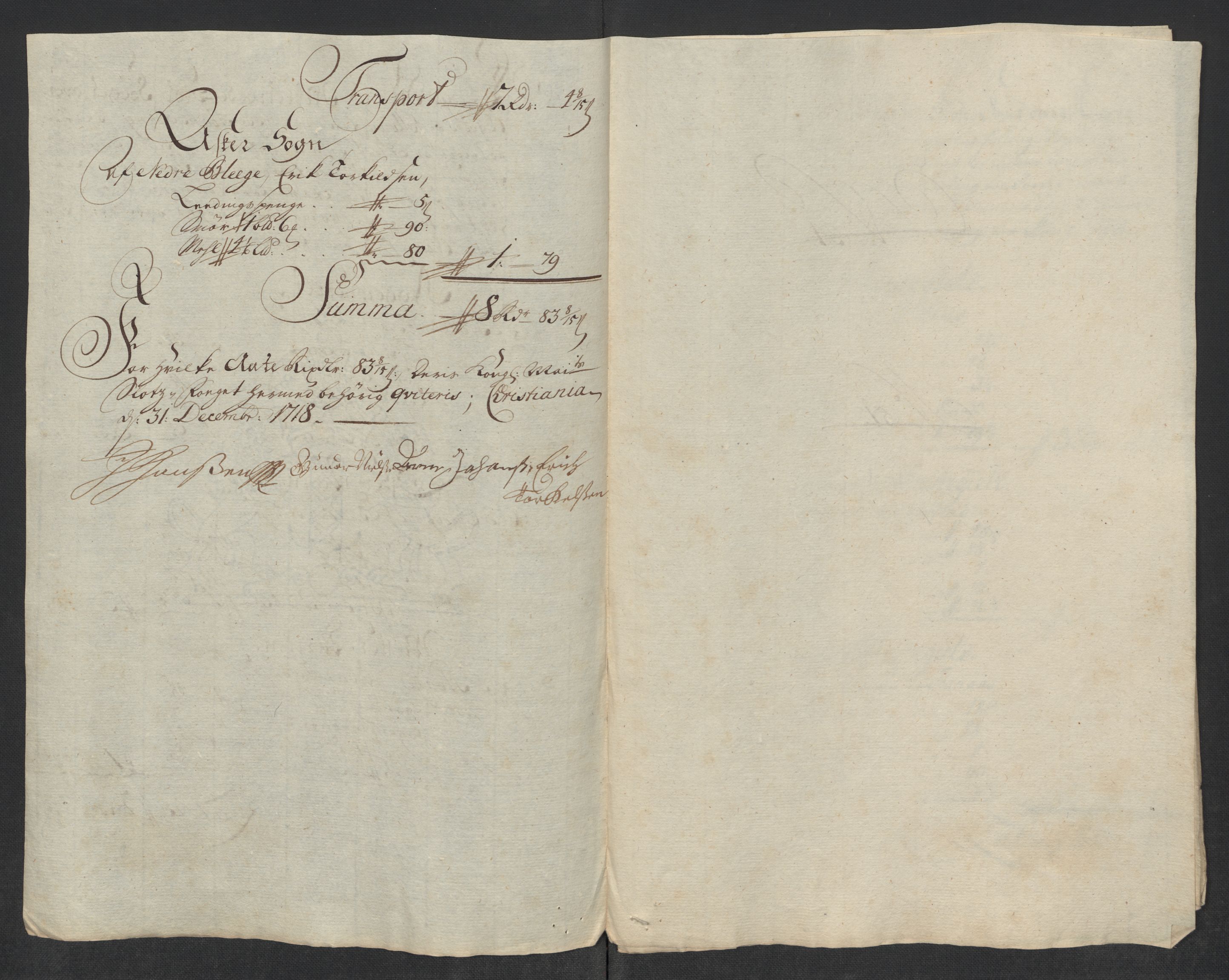 Rentekammeret inntil 1814, Reviderte regnskaper, Fogderegnskap, AV/RA-EA-4092/R10/L0456: Fogderegnskap Aker og Follo, 1718, p. 324