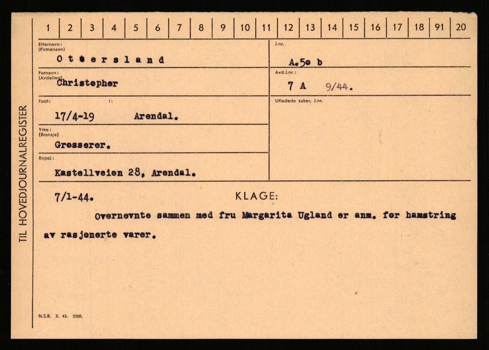 Statspolitiet - Hovedkontoret / Osloavdelingen, AV/RA-S-1329/C/Ca/L0012: Oanæs - Quistgaard	, 1943-1945, p. 2723