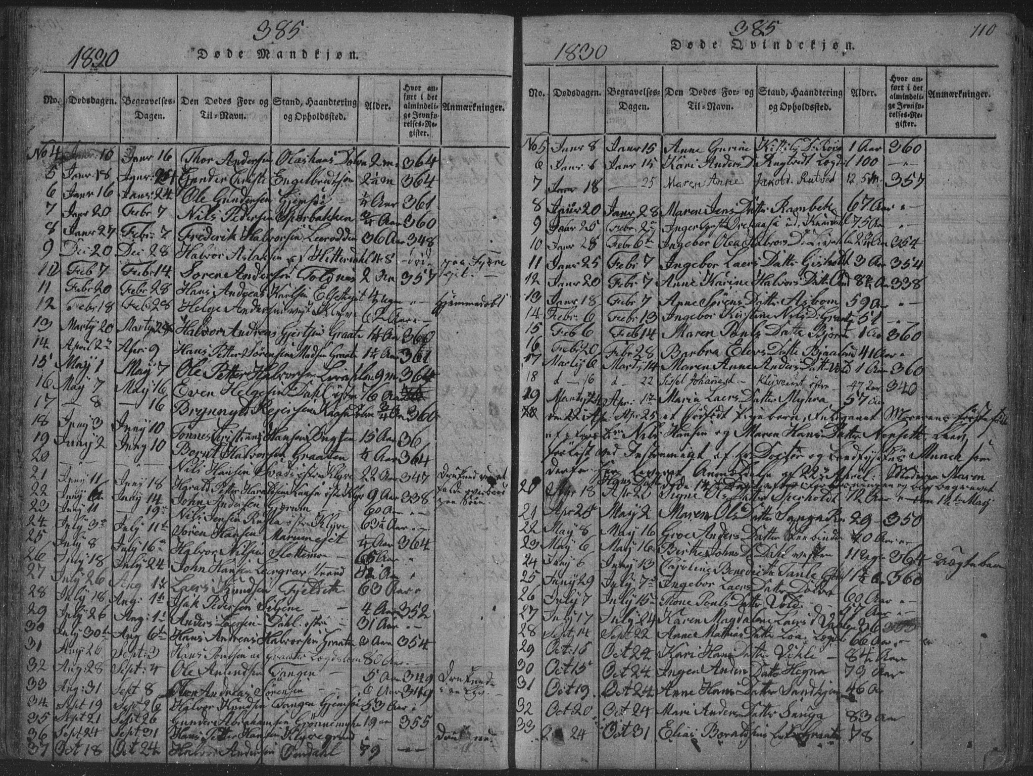 Solum kirkebøker, SAKO/A-306/F/Fa/L0004: Parish register (official) no. I 4, 1814-1833, p. 110