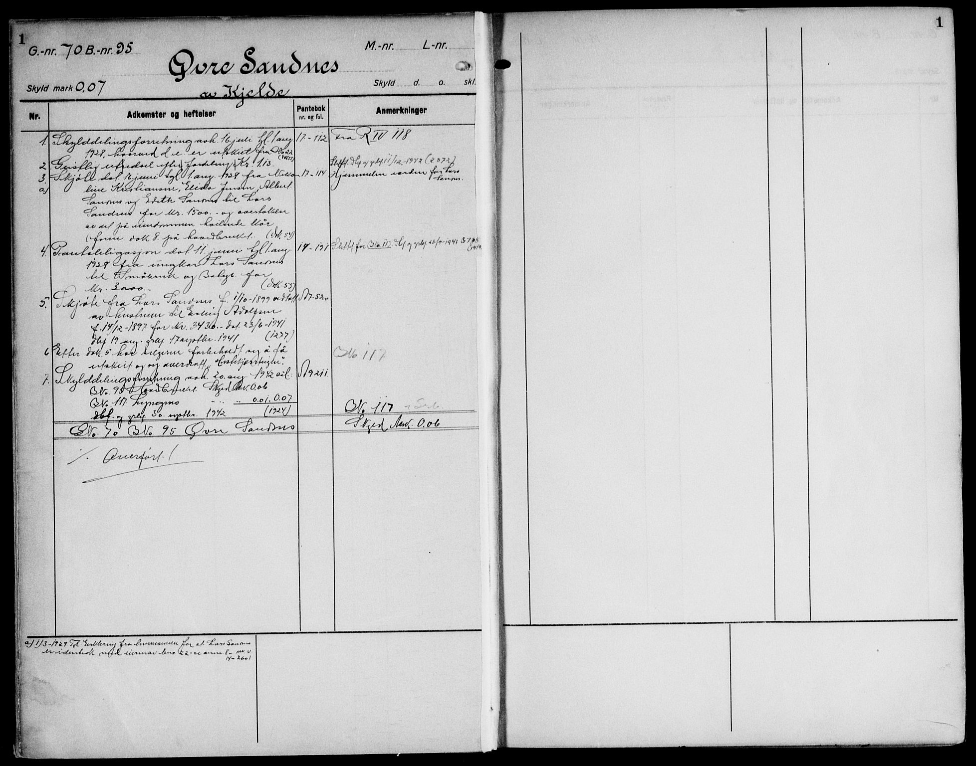 Steigen og Ofoten sorenskriveri, SAT/A-0030/1/2/2A/L0042: Mortgage register no. 42, 1917-1955, p. 1