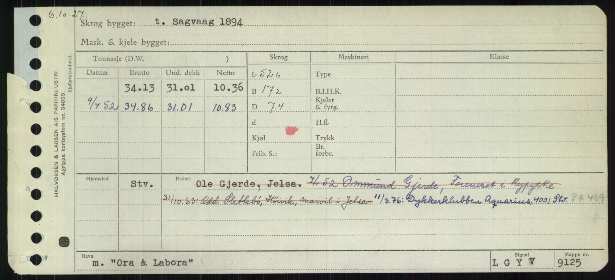 Sjøfartsdirektoratet med forløpere, Skipsmålingen, RA/S-1627/H/Ha/L0004/0002: Fartøy, Mas-R / Fartøy, Odin-R, p. 113