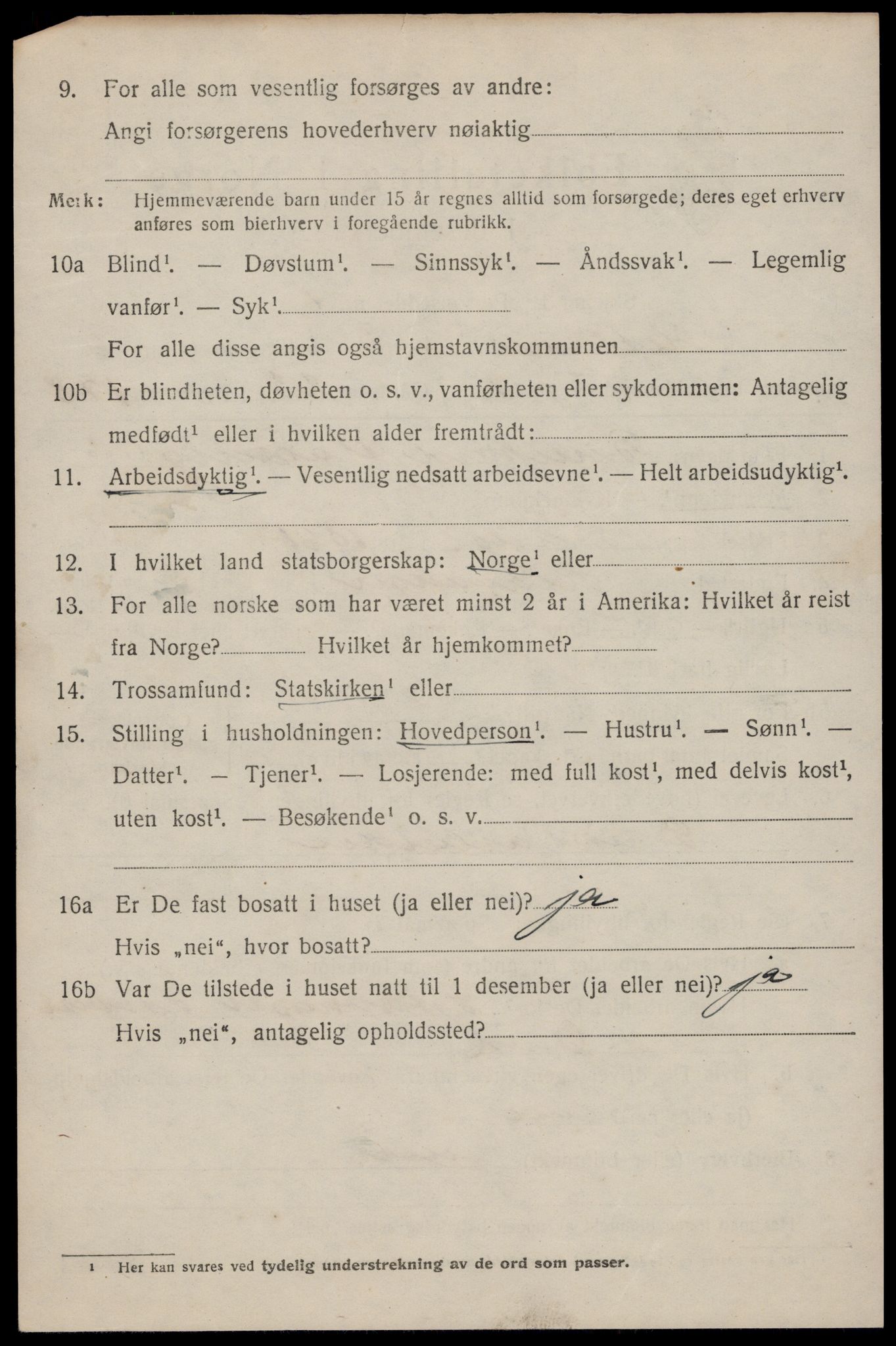 SAST, 1920 census for Hetland, 1920, p. 9458