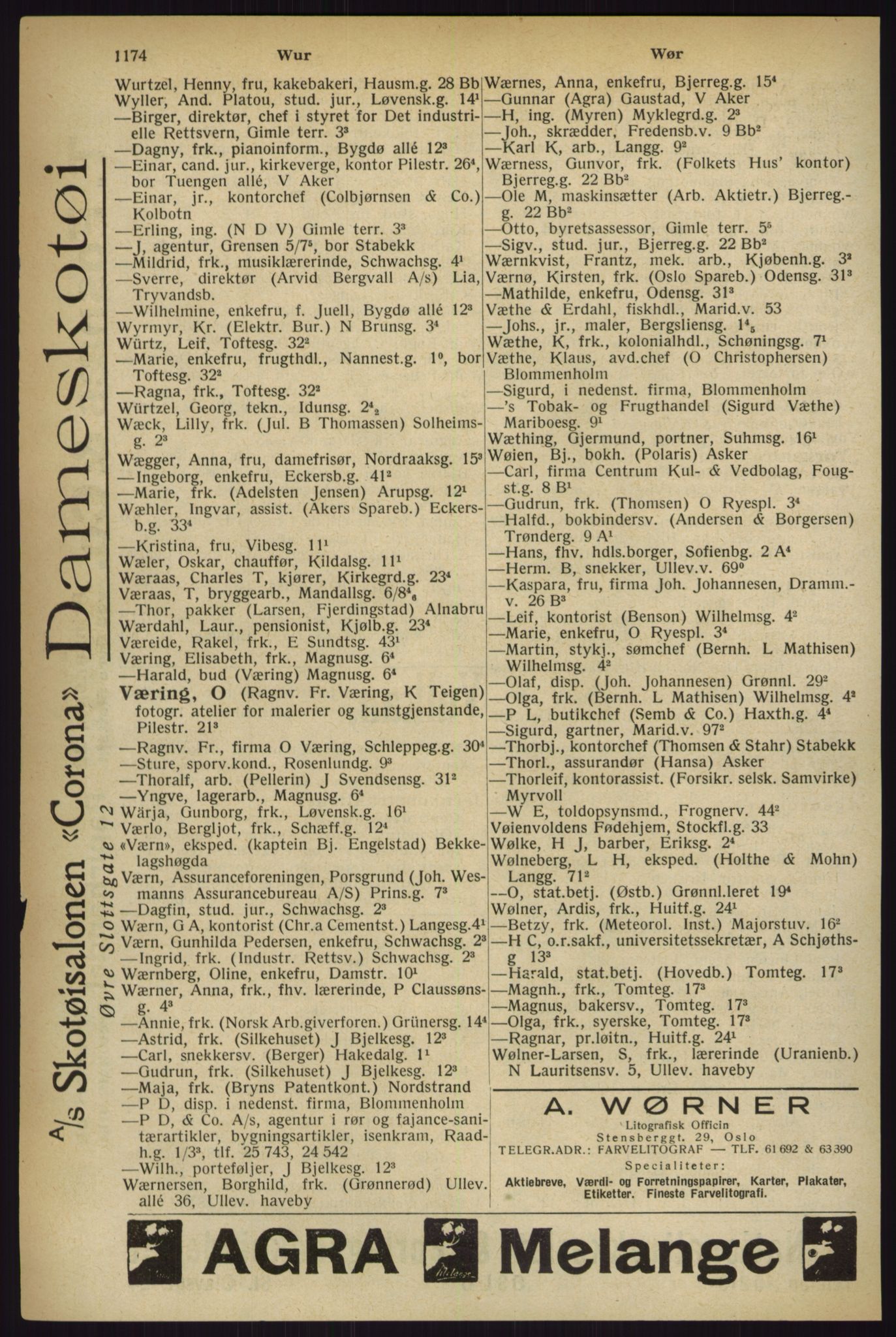 Kristiania/Oslo adressebok, PUBL/-, 1927, p. 1174