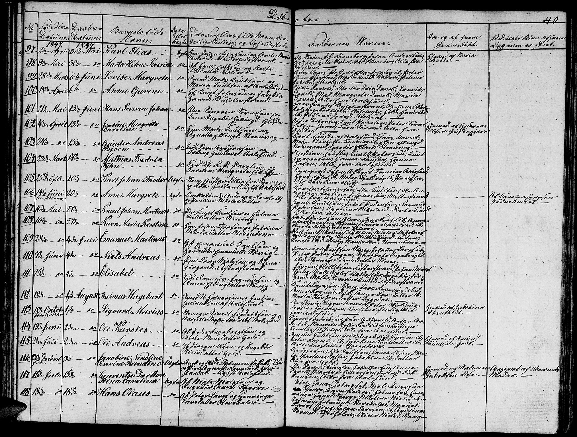 Ministerialprotokoller, klokkerbøker og fødselsregistre - Møre og Romsdal, SAT/A-1454/528/L0426: Parish register (copy) no. 528C07, 1844-1854, p. 40