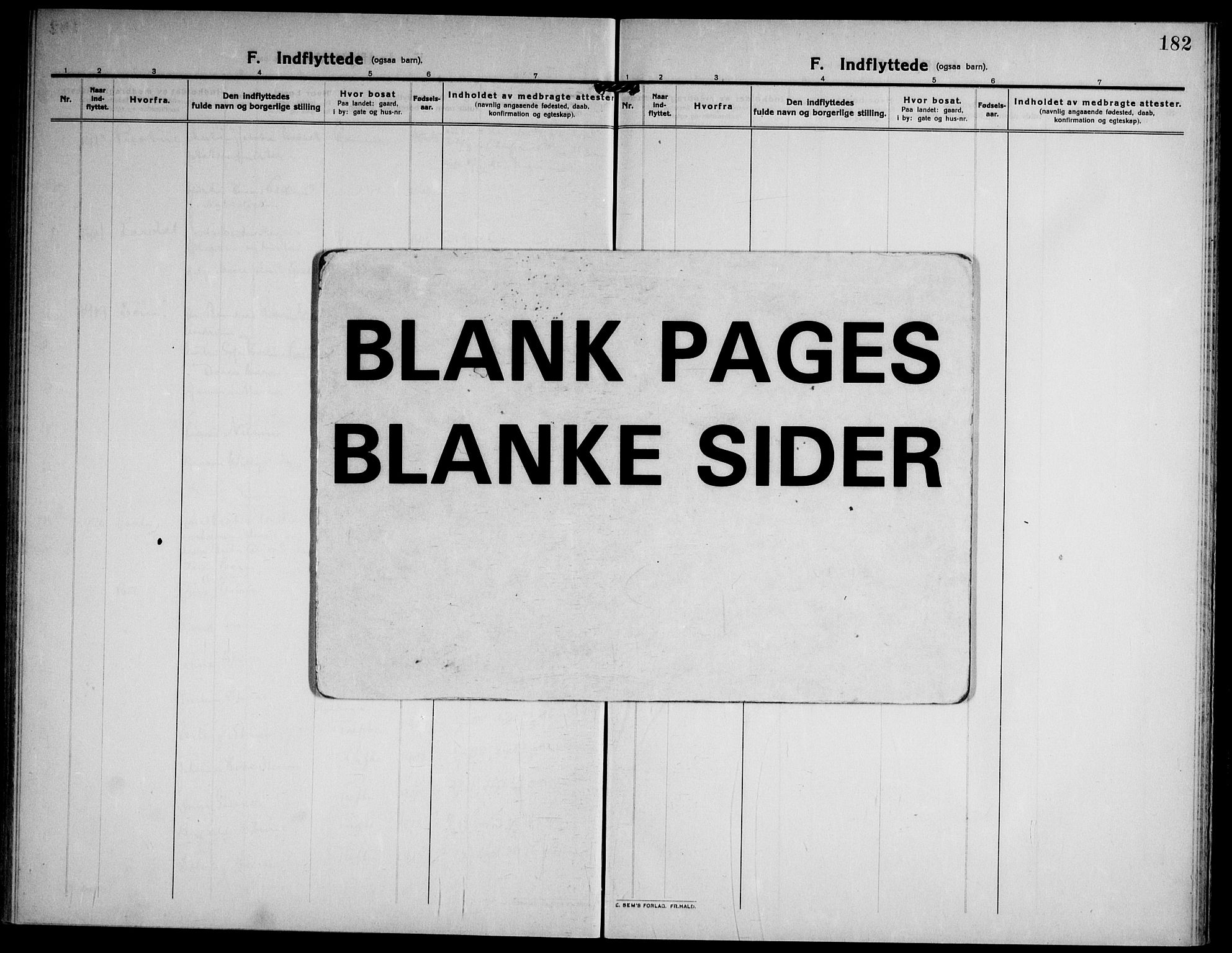 Ramnes kirkebøker, AV/SAKO-A-314/F/Fa/L0009: Parish register (official) no. I 9, 1912-1929, p. 182
