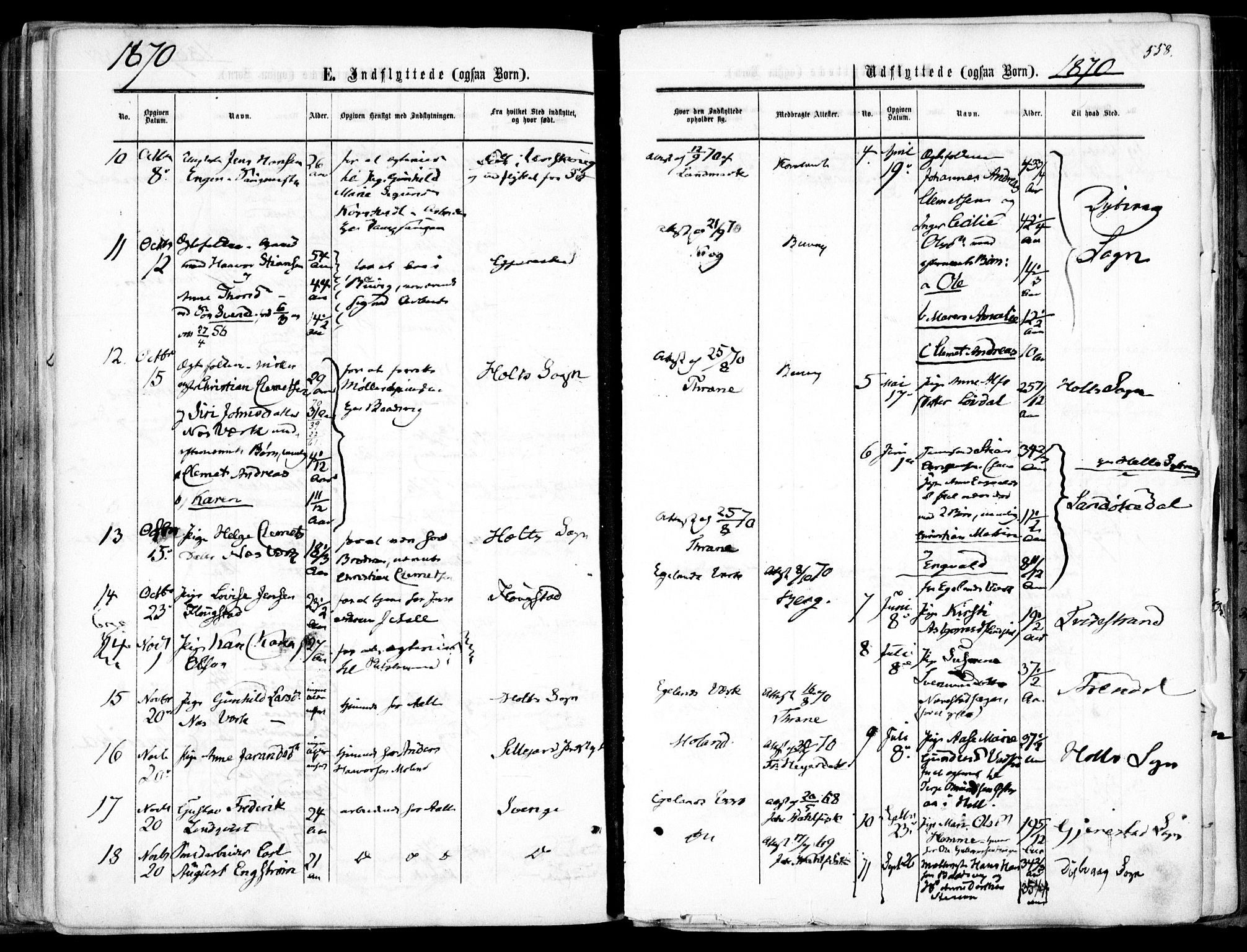 Søndeled sokneprestkontor, SAK/1111-0038/F/Fa/L0003: Parish register (official) no. A 3, 1861-1879, p. 558