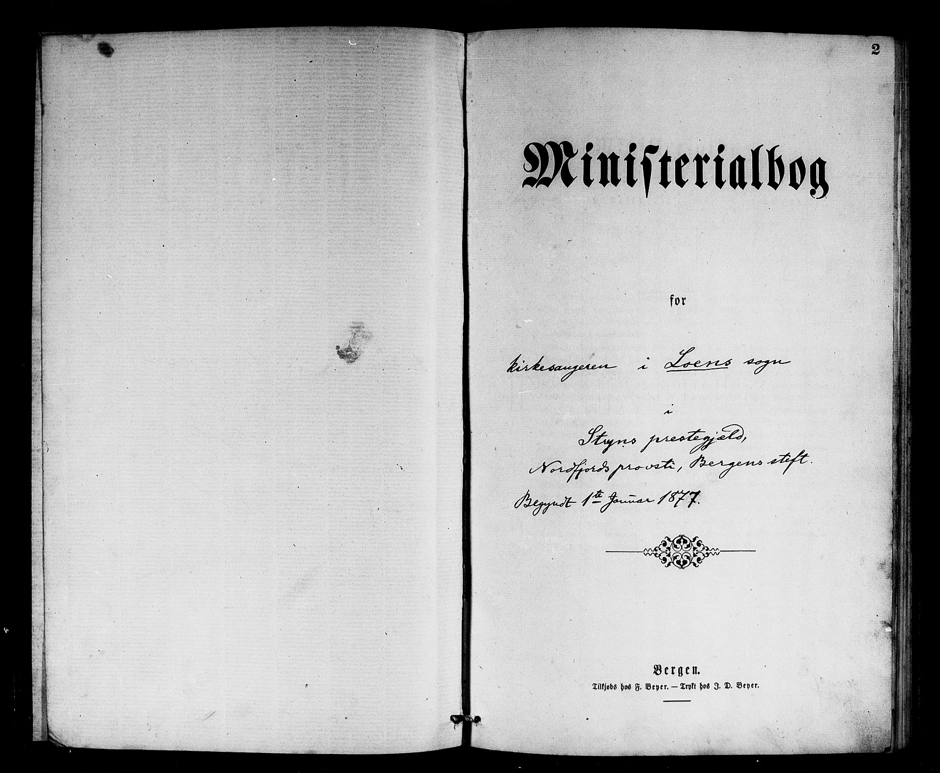 Stryn Sokneprestembete, AV/SAB-A-82501: Parish register (copy) no. B 2, 1877-1881, p. 2