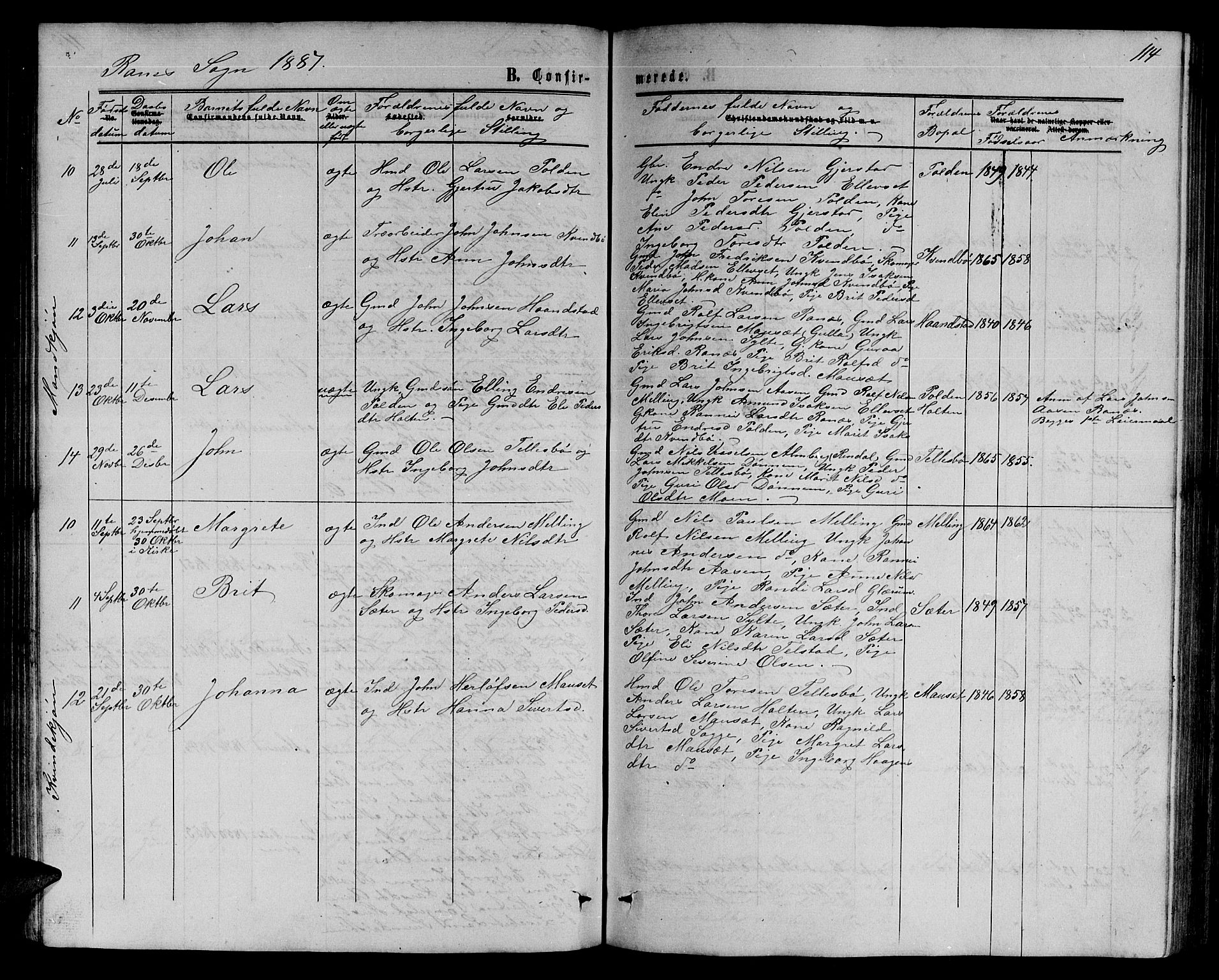 Ministerialprotokoller, klokkerbøker og fødselsregistre - Møre og Romsdal, SAT/A-1454/595/L1051: Parish register (copy) no. 595C03, 1866-1891, p. 114