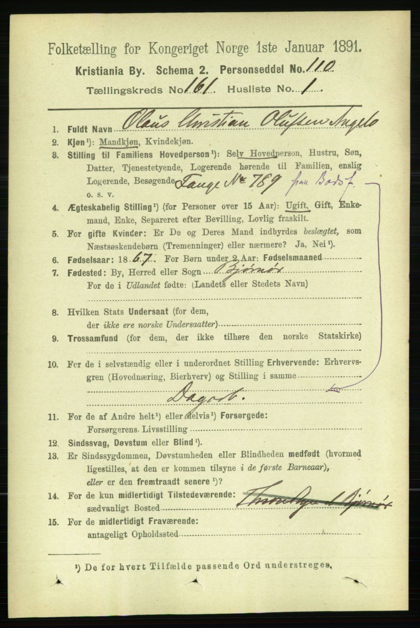RA, 1891 census for 0301 Kristiania, 1891, p. 91528