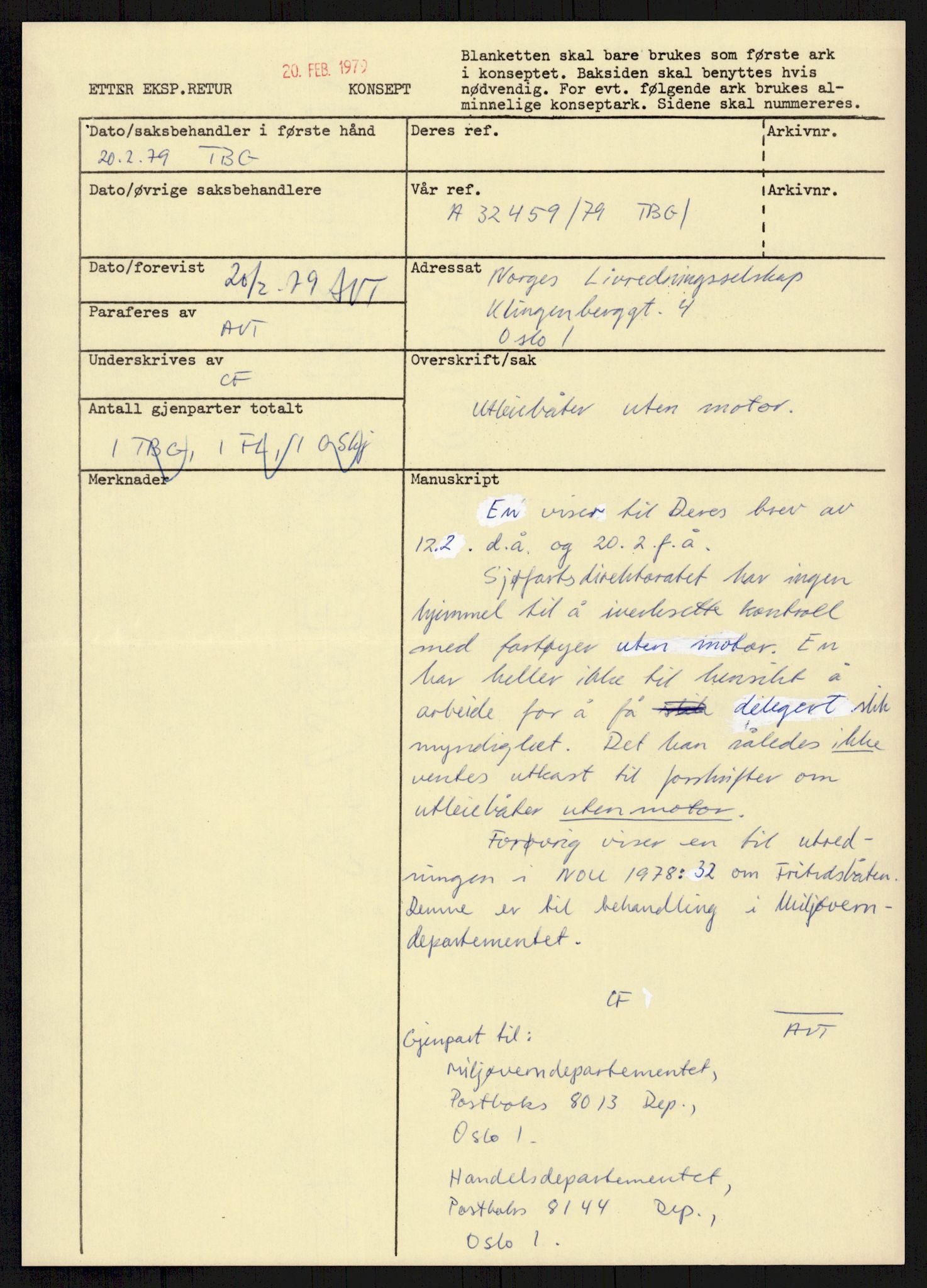 Sjøfartsdirektoratet med forløpere, generelt arkiv, AV/RA-S-1407/D/Du/Duc/L0641/0004: Skipskontrollen - Forskrifter    / Utleiebåter (2 mapper), 1977-1989, p. 40