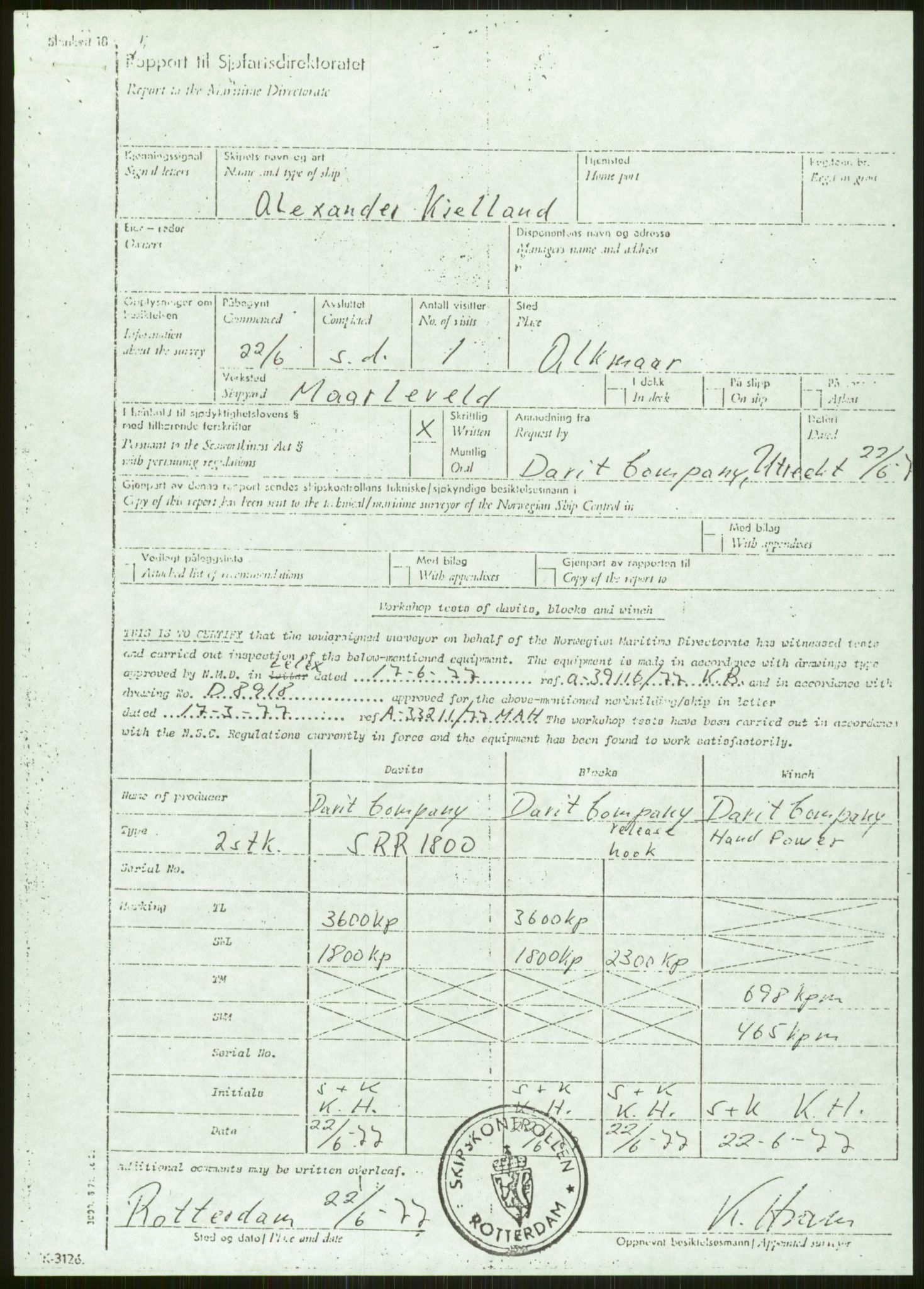 Justisdepartementet, Granskningskommisjonen ved Alexander Kielland-ulykken 27.3.1980, AV/RA-S-1165/D/L0006: A Alexander L. Kielland (Doku.liste + A3-A6, A11-A13, A18-A20-A21, A23, A31 av 31)/Dykkerjournaler, 1980-1981, p. 18