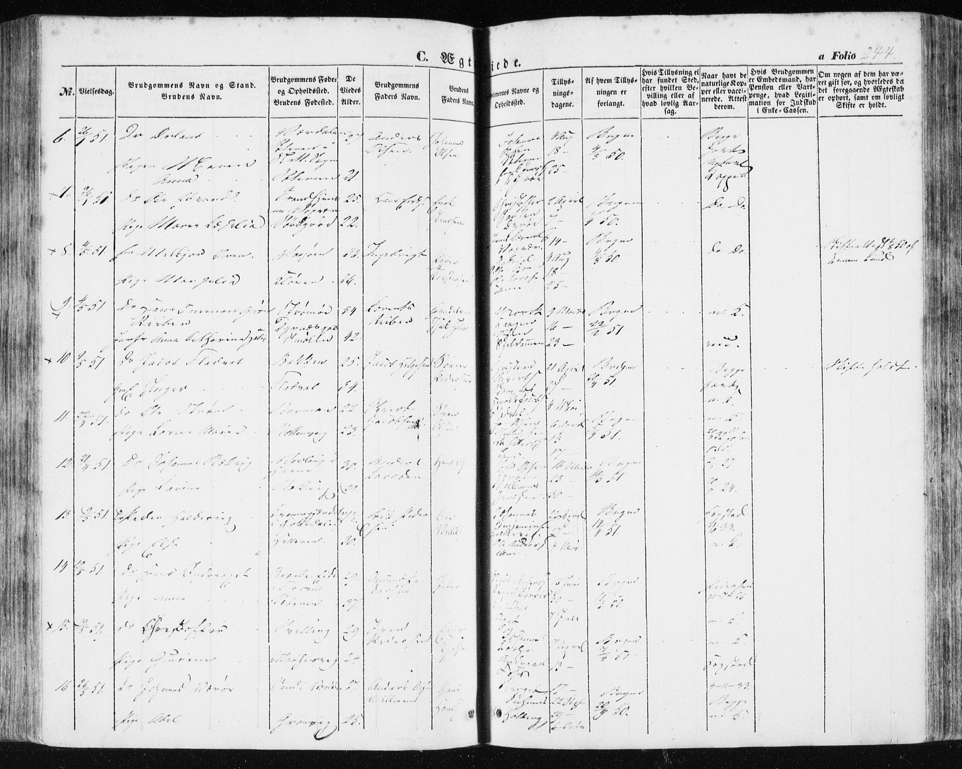 Ministerialprotokoller, klokkerbøker og fødselsregistre - Sør-Trøndelag, SAT/A-1456/634/L0529: Parish register (official) no. 634A05, 1843-1851, p. 244