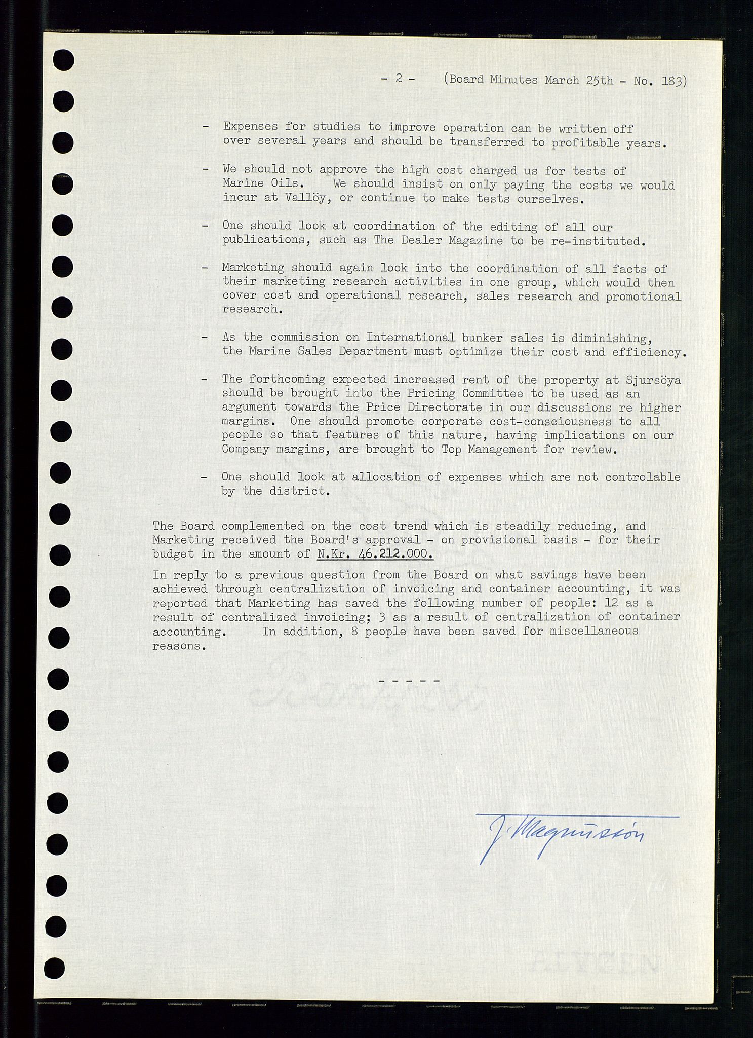 Pa 0982 - Esso Norge A/S, AV/SAST-A-100448/A/Aa/L0002/0001: Den administrerende direksjon Board minutes (styrereferater) / Den administrerende direksjon Board minutes (styrereferater), 1965, p. 135