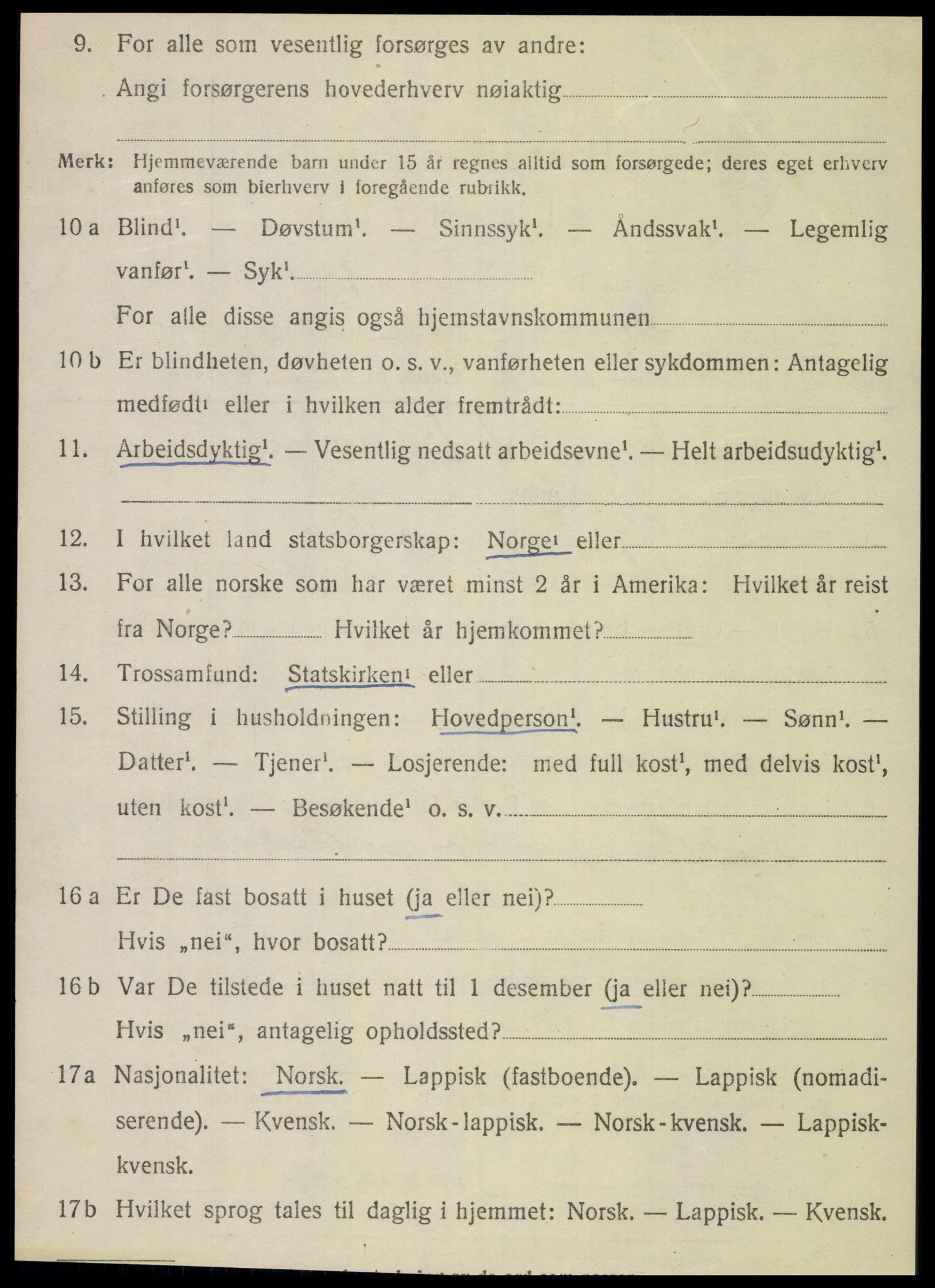 SAT, 1920 census for Dønnes, 1920, p. 2863