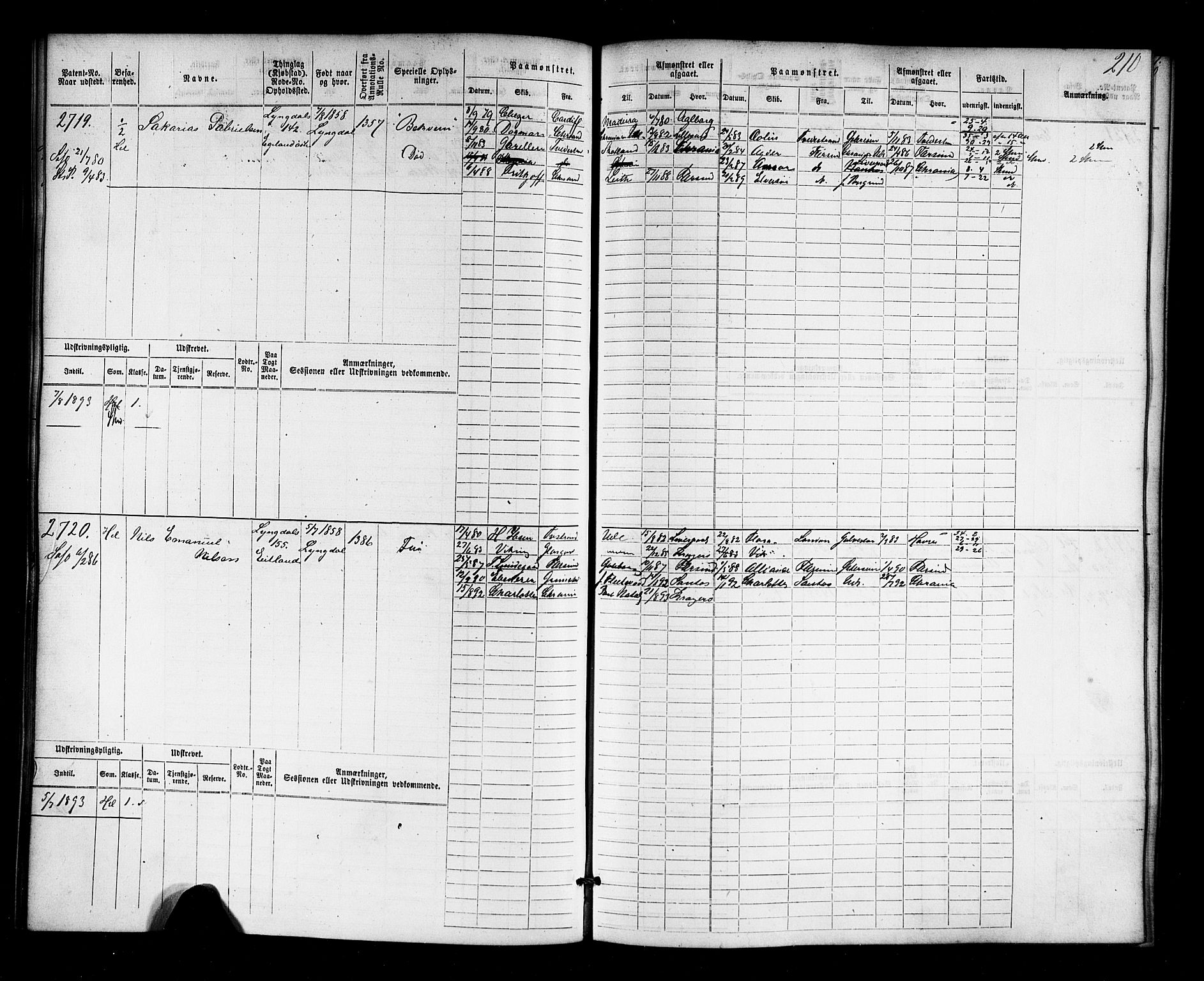 Farsund mønstringskrets, AV/SAK-2031-0017/F/Fb/L0018: Hovedrulle nr 2301-3066, Z-10, 1875-1914, p. 215