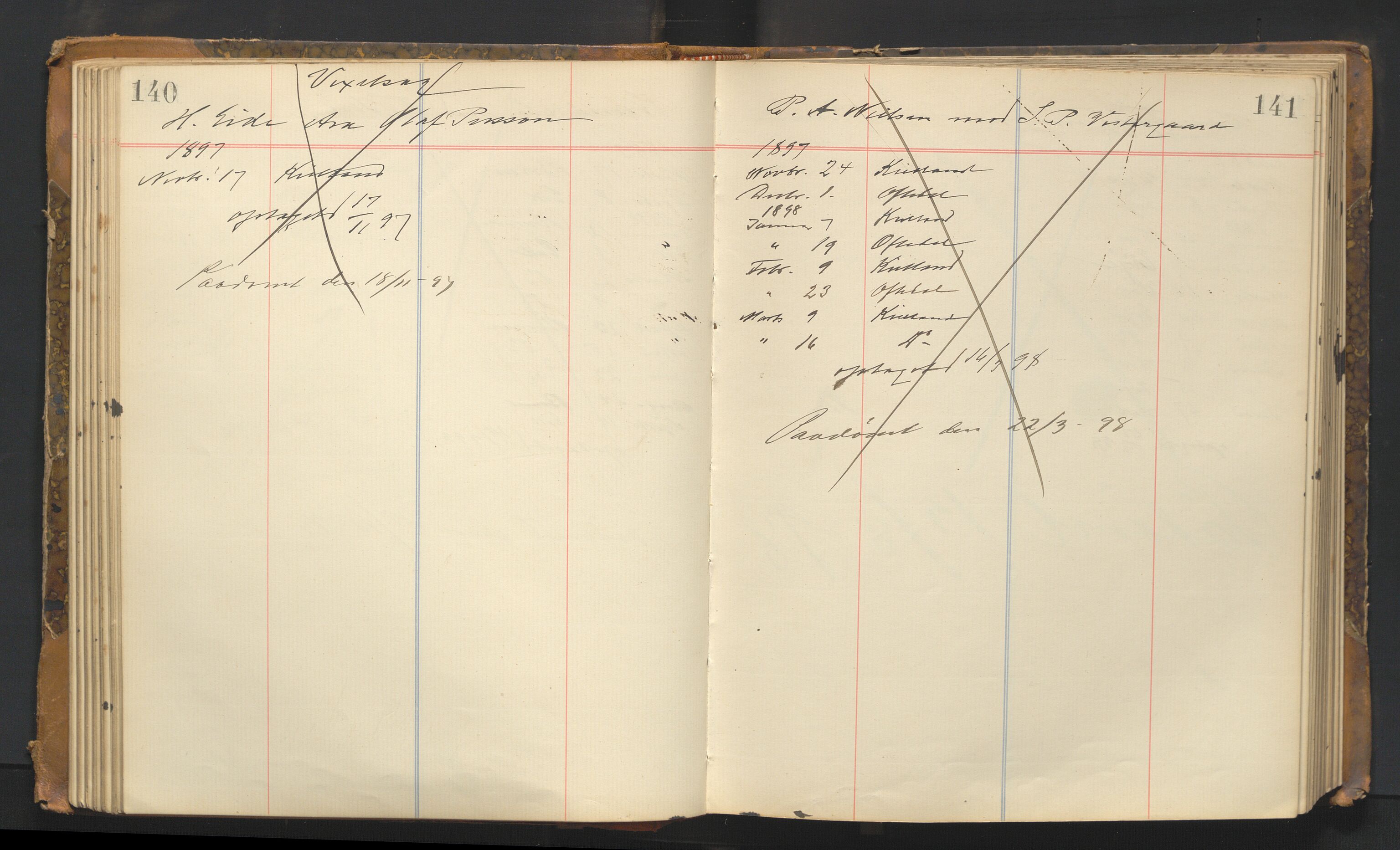 Stavanger byfogd, AV/SAST-A-101408/001/3/32/32A/L0002: Saksliste for Stavanger byting, 1894-1900, p. 140-141