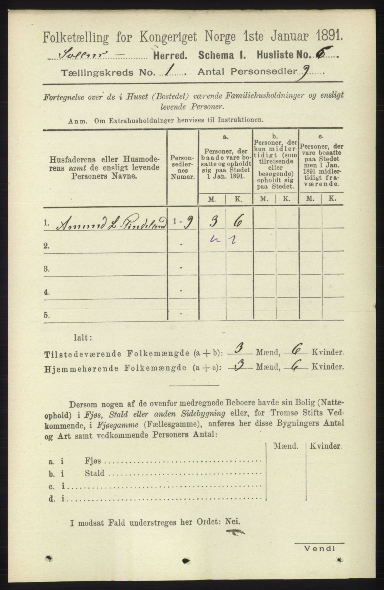 RA, 1891 census for 1216 Sveio, 1891, p. 37