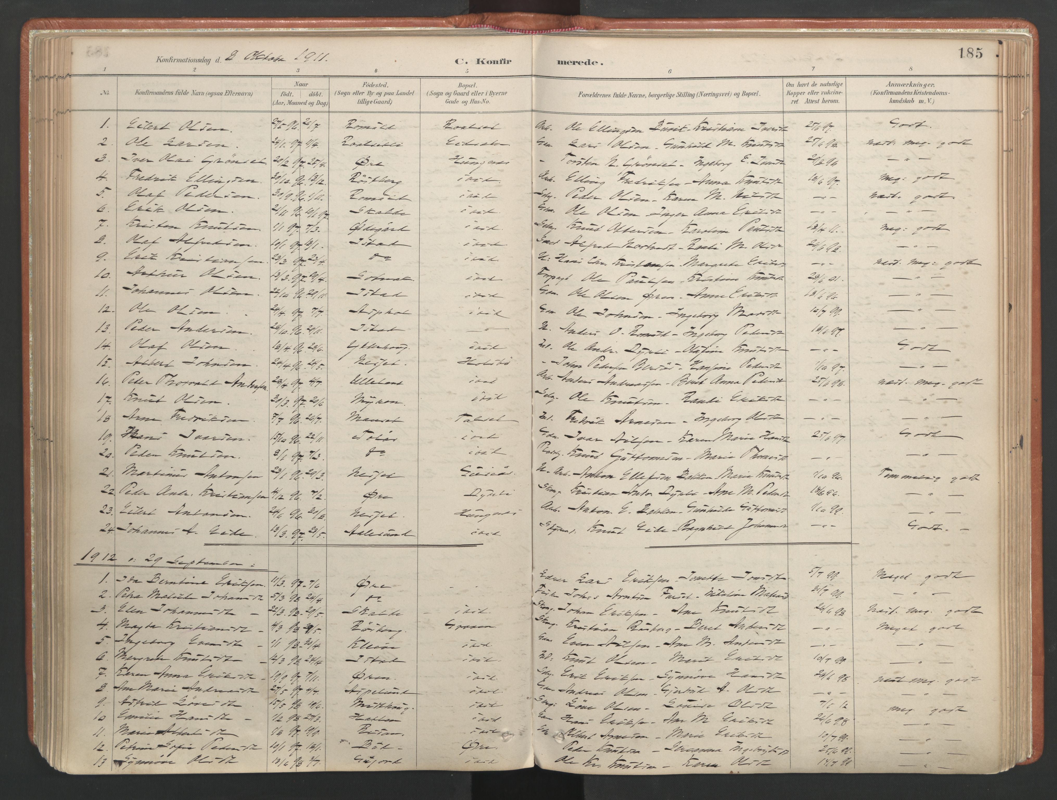 Ministerialprotokoller, klokkerbøker og fødselsregistre - Møre og Romsdal, AV/SAT-A-1454/557/L0682: Parish register (official) no. 557A04, 1887-1970, p. 185