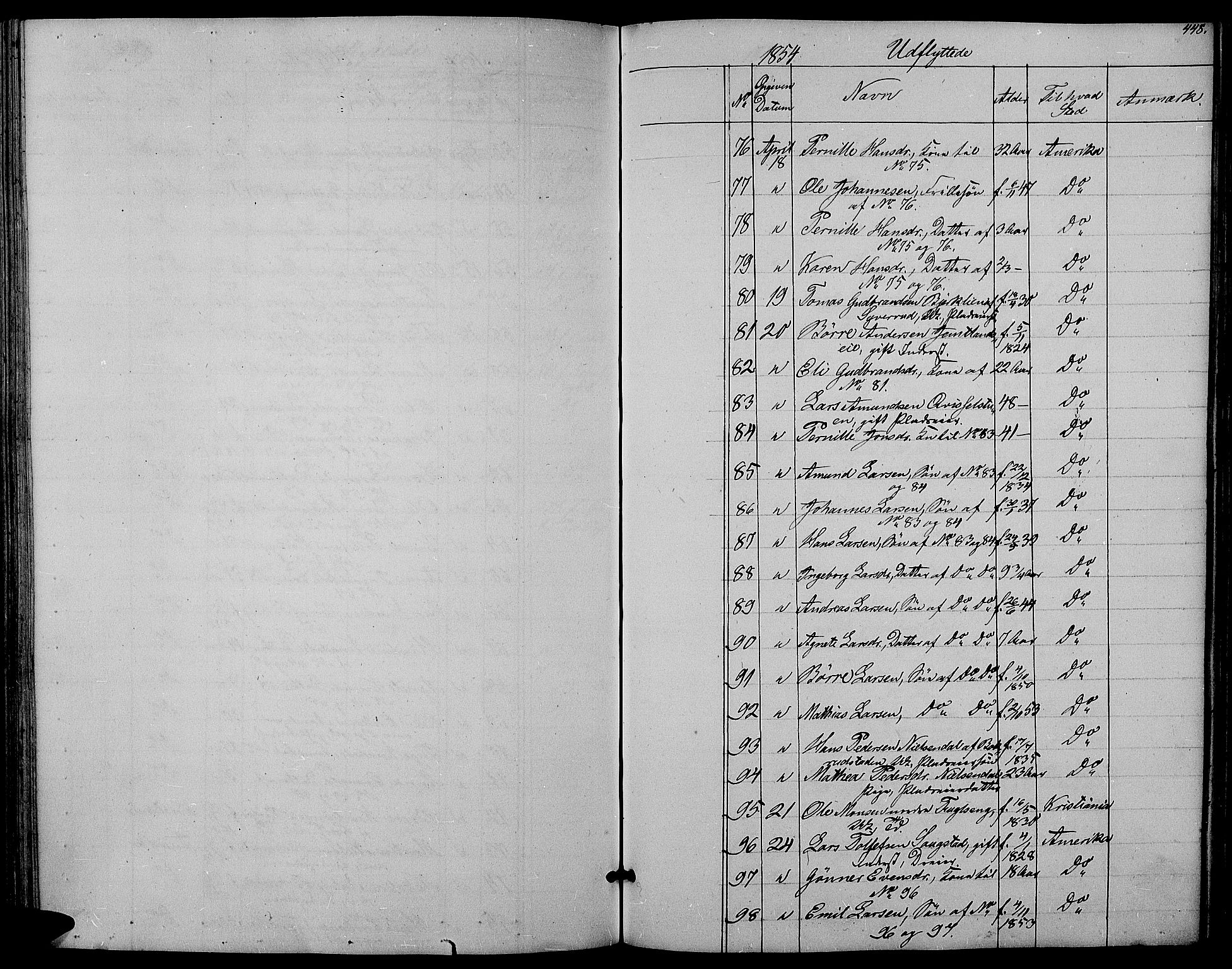 Ringsaker prestekontor, AV/SAH-PREST-014/L/La/L0006: Parish register (copy) no. 6, 1851-1860, p. 448