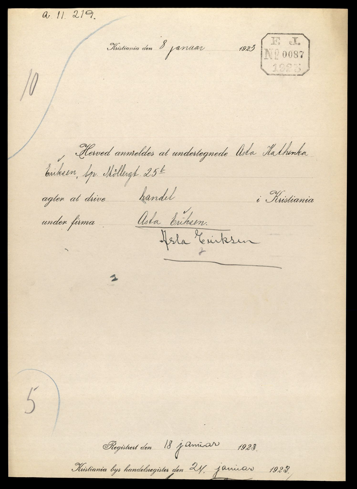 Oslo byfogd, Handelsregisteret, SAT/A-10867/G/Gc/Gca/L0047: Ikke konverterte foretak, Ast-Atc, 1890-1990, p. 1