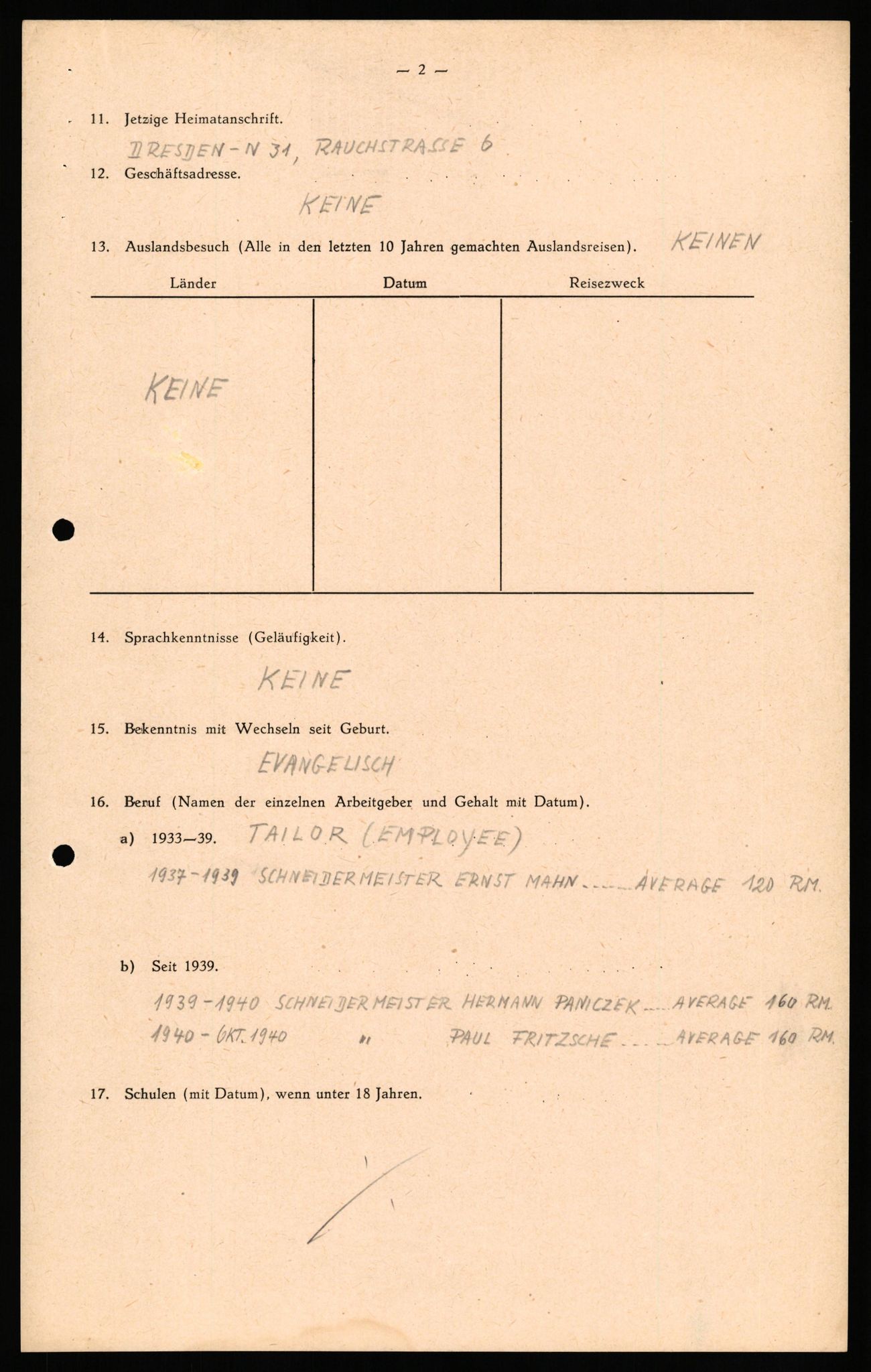 Forsvaret, Forsvarets overkommando II, AV/RA-RAFA-3915/D/Db/L0037: CI Questionaires. Tyske okkupasjonsstyrker i Norge. Tyskere., 1945-1946, p. 315