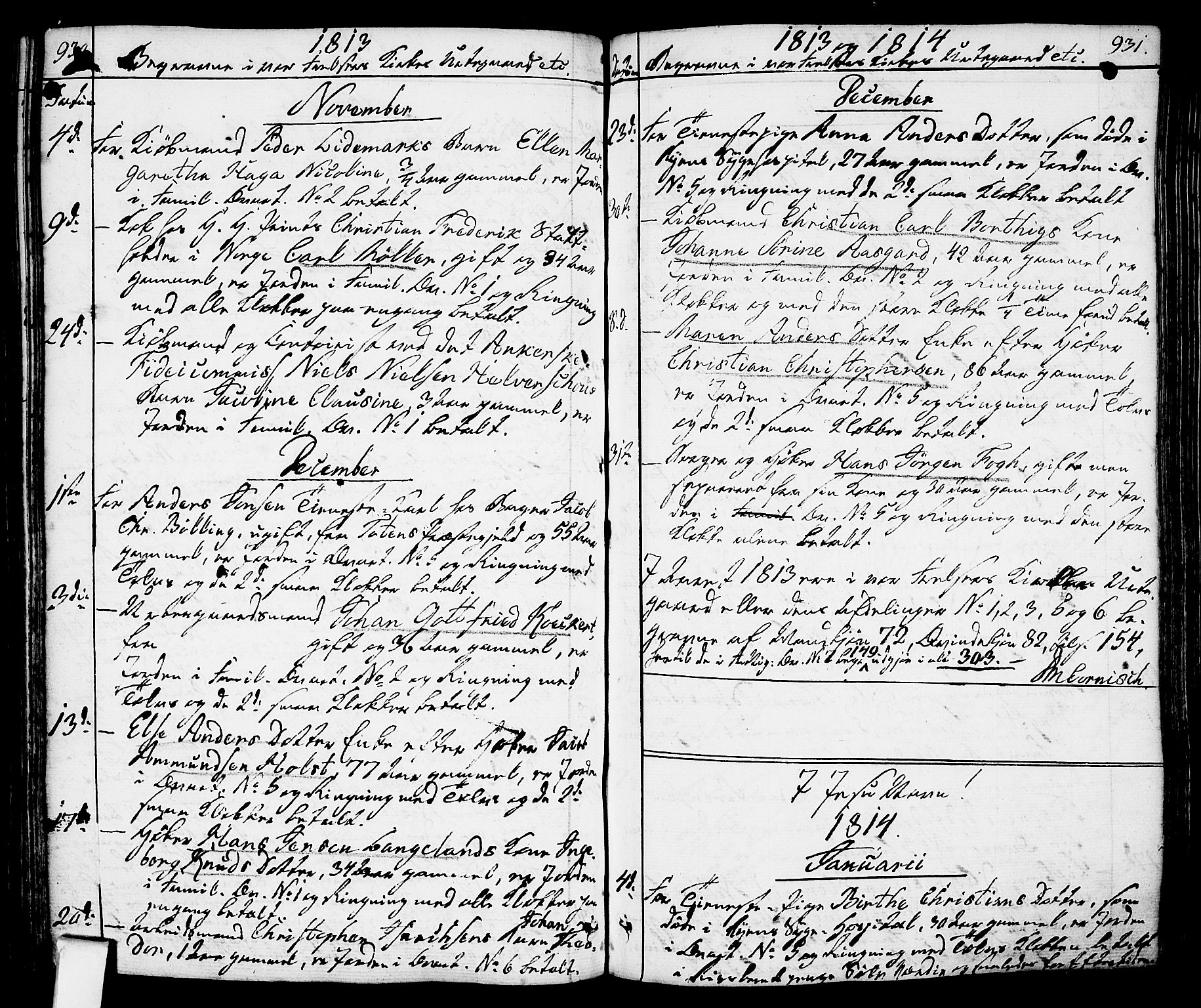 Oslo domkirke Kirkebøker, SAO/A-10752/F/Fa/L0006: Parish register (official) no. 6, 1807-1817, p. 930-931
